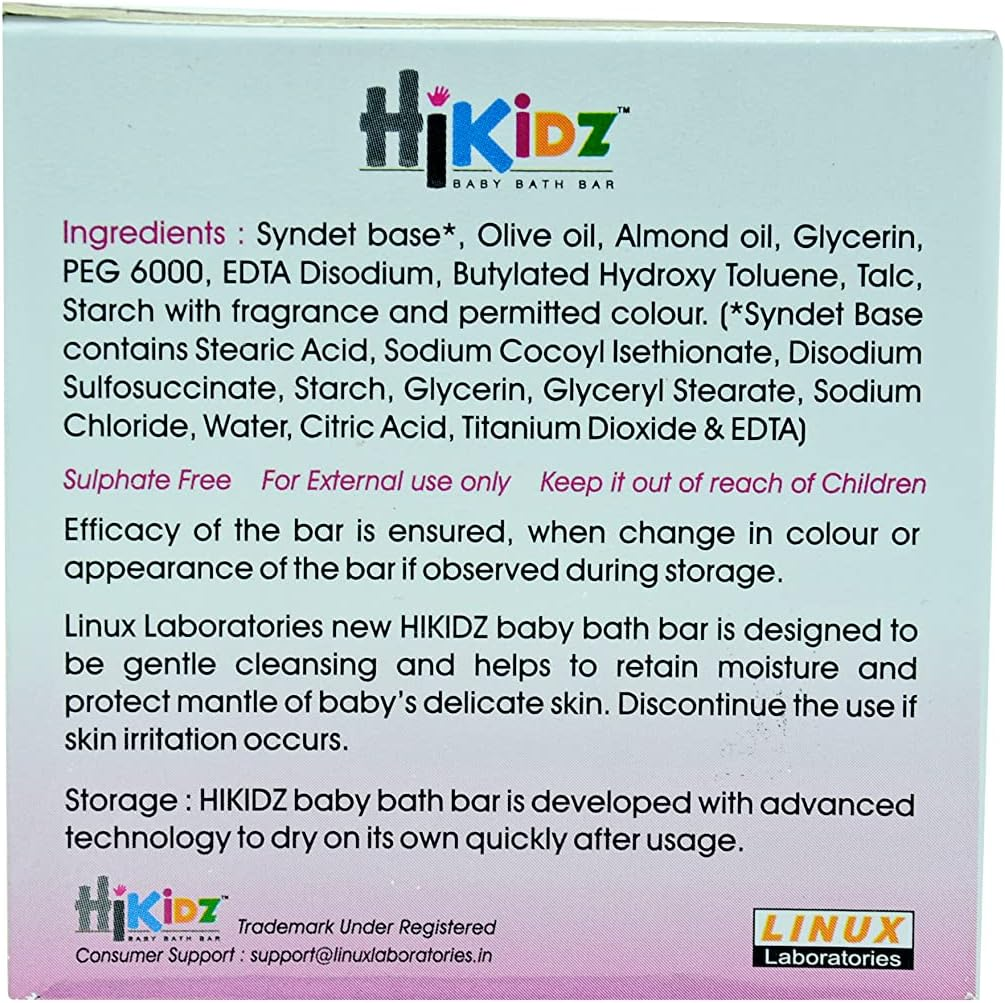 HIKIDZ SYNDET BAR SKIN FRIENDLY SOAP (PACK of 3 * 75GM)