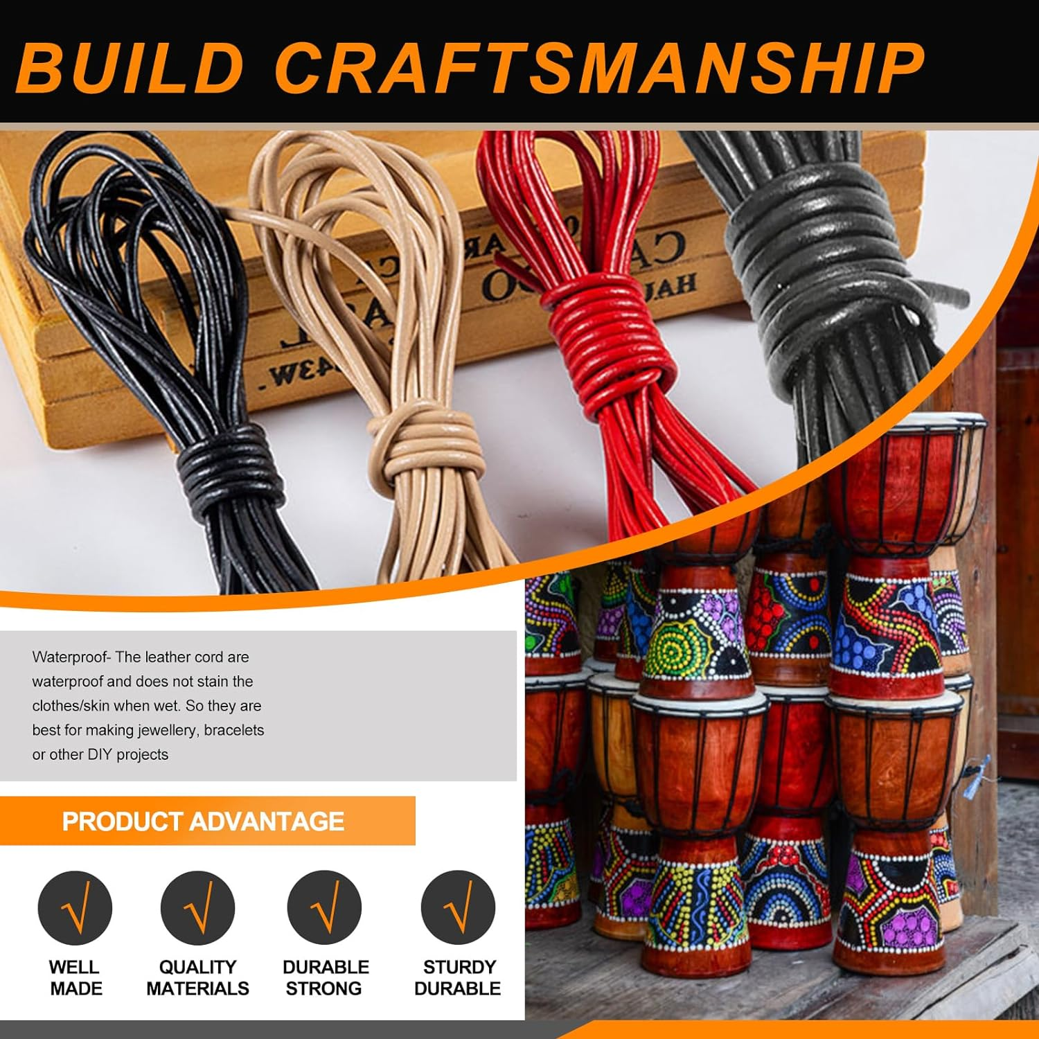 11 Yards X 2Mm Light Gray round Leather String Cord Soft Leather Rope Cord Spool for Necklaces Bracelets Shoelace Wrapping Crafts Jewelry Making Supplies image number 6