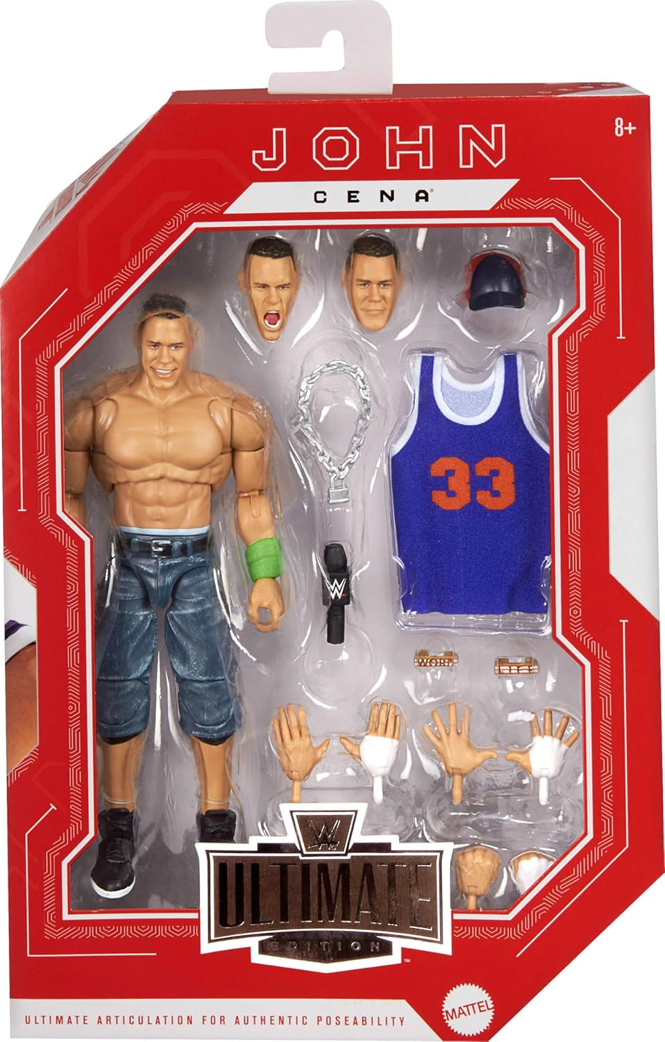 ​Mattel WWE Ultimate Edition John Cena 6-Inch Action Figure & Accessories Set, 10+ Pieces Include Swappable Heads & Hands image number 1