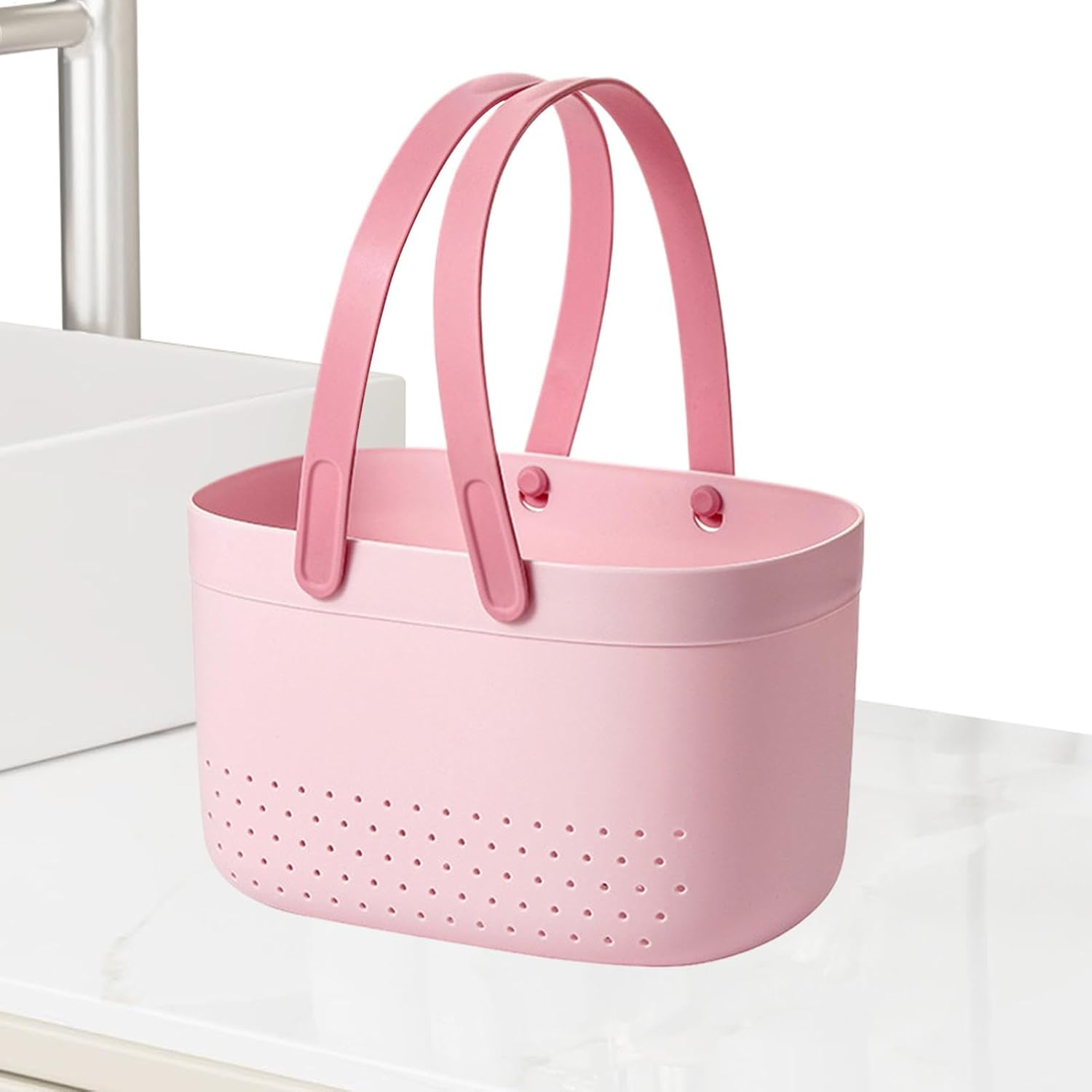 Toiletry Basket for Bathroom, Drainage Box for Shower, Bath Storage Baskets, Shower Bin Organizer for Bathroom Kitchen, Drainage Shower Organizer