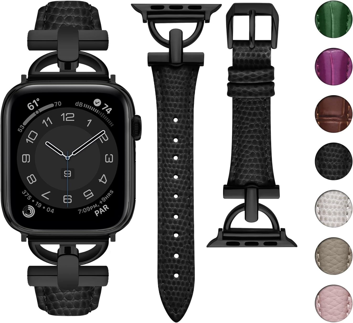 Wutwuk Leather Band Compatible with Apple Watch 42Mm(S10/11) 41Mm 40Mm 38Mm, Replacement Genuine Leather Strap with D-Shape Metal Buckle for Iwatch SE Series 11 10 9 8 7 6 5 4 3 2 1 for Women