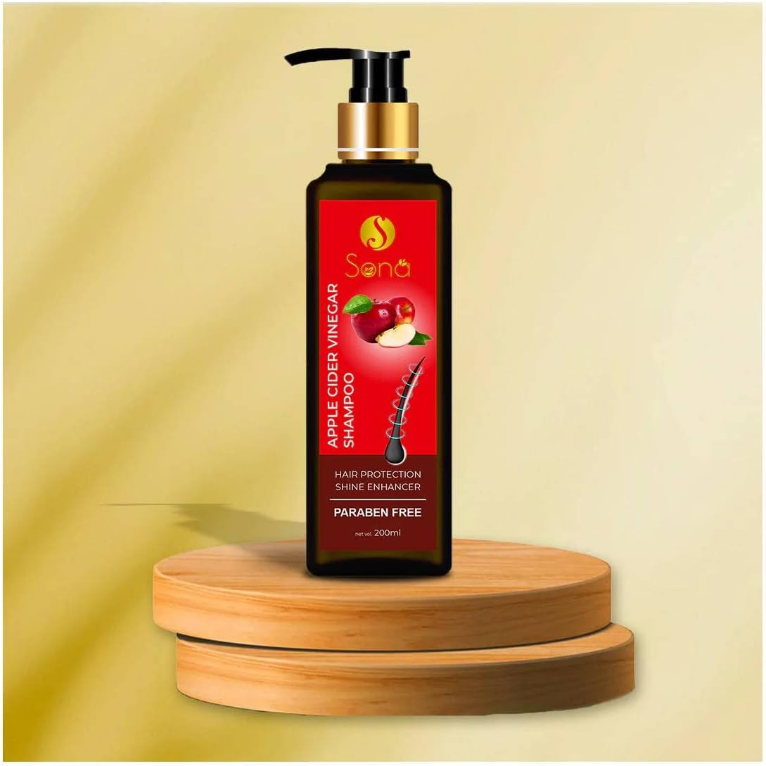 Sona Healthcare Apple Cider Vinegar Shampoo with Apple Cider Vinegar, and Vitamin E, No Paraben