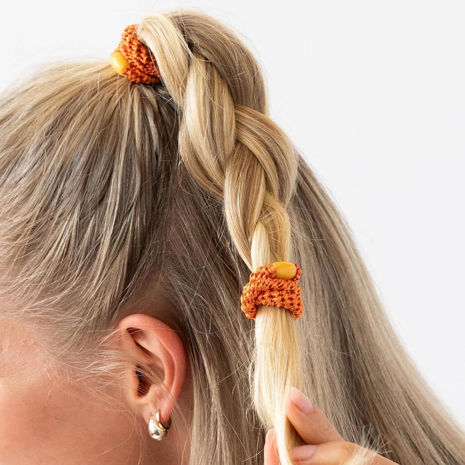 Kknekki Original Hair Scrunchie, Pack of 20 Elastic Braid Elastics Women, Fashion Braided Hair Ties, Multicoloured Scrunchie for Thick Hair and Curly Hair, Medium Long Hair image number 5