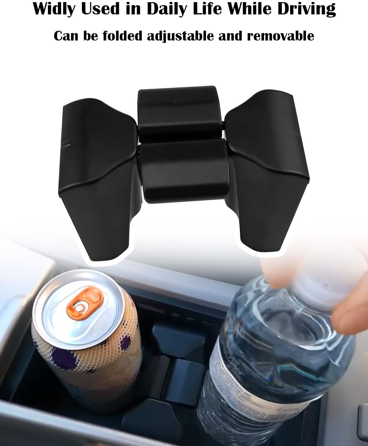 Cup Holder Insert Fit for Toyota Highlander 2002-2007 Adjustable Center Console Cup Holder Divider Replace 55604-48020 Black image number 1