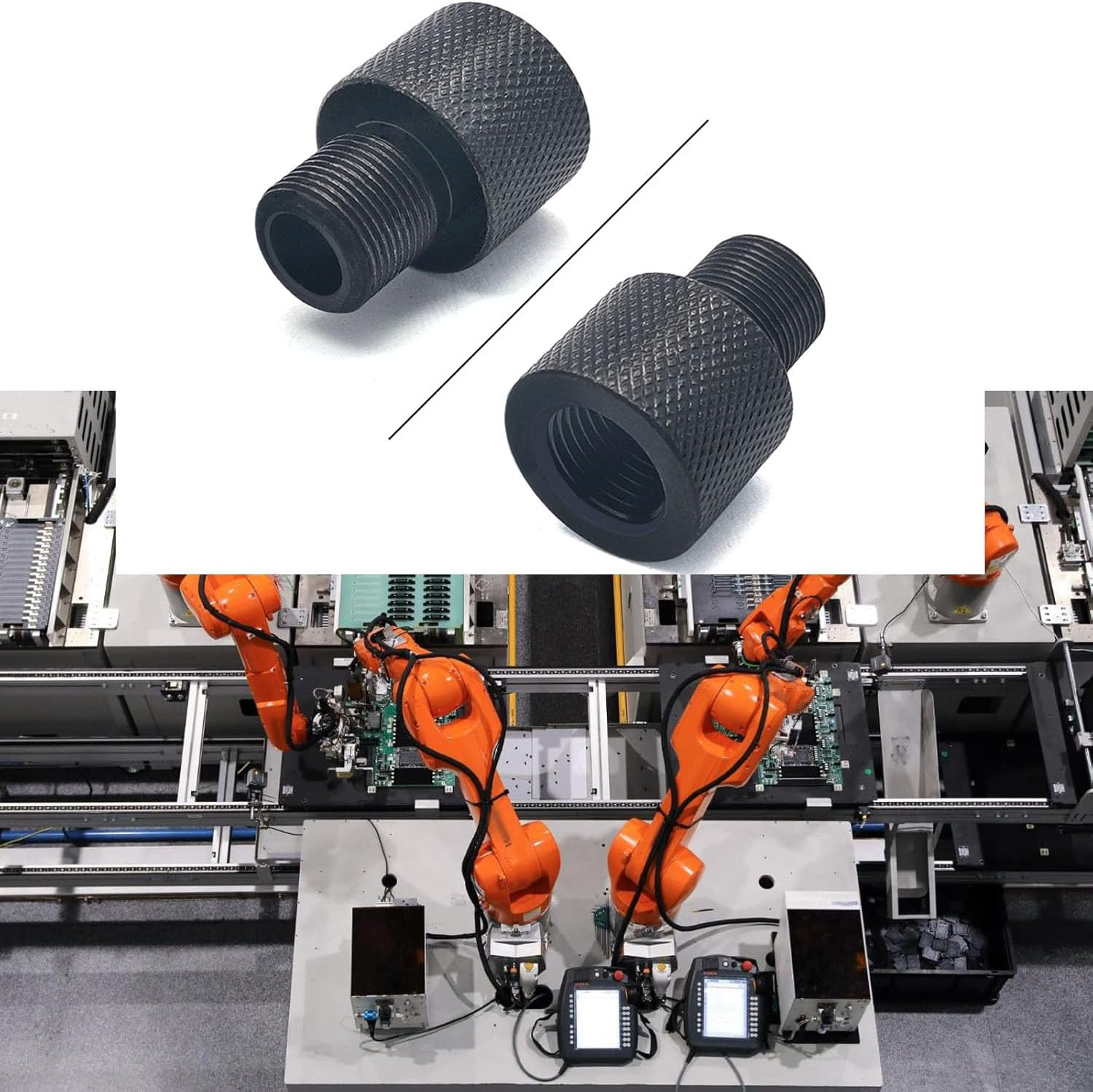 BEANPRECOY 1Pc Black Aluminum Alloy 1/2-20 UNEF to 1/2-28 UNF Thread Adapter, Male to Female Pipe Fitting Adapter for Plumbing & Mechanical Parts image number 1