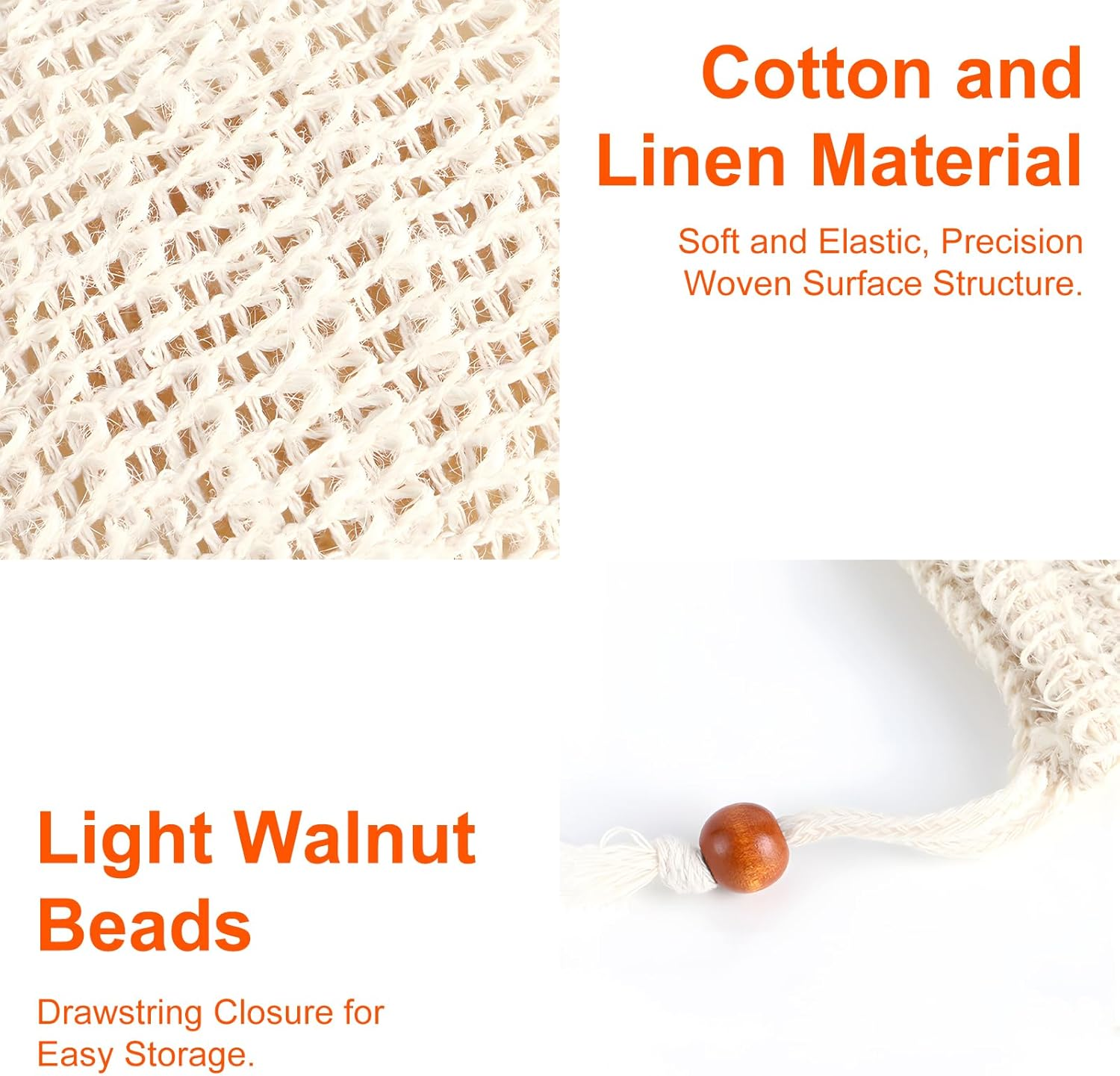 Eco-Friendly Skincare, Natural Exfoliation, Cotton Bathroom Accessories, Sustainable Soap Storage, Zero Waste Shower Products, Biodegradable Soap Pouch image number 4