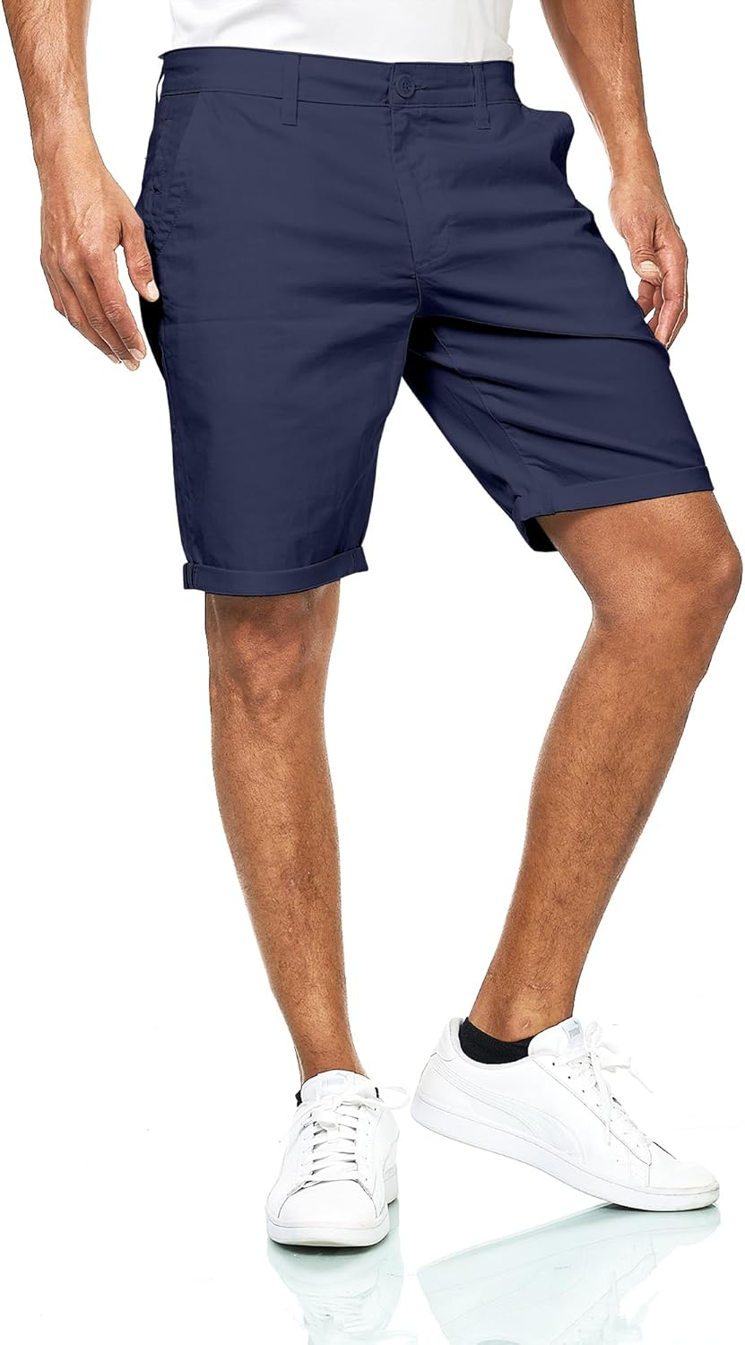 Smith & Solo Men'S Short Trousers - Chino Shorts Cotton Bermuda Trousers Summer Running Shorts Men'S Sports Training Trousers (Navy, S), Navy, S image number 4