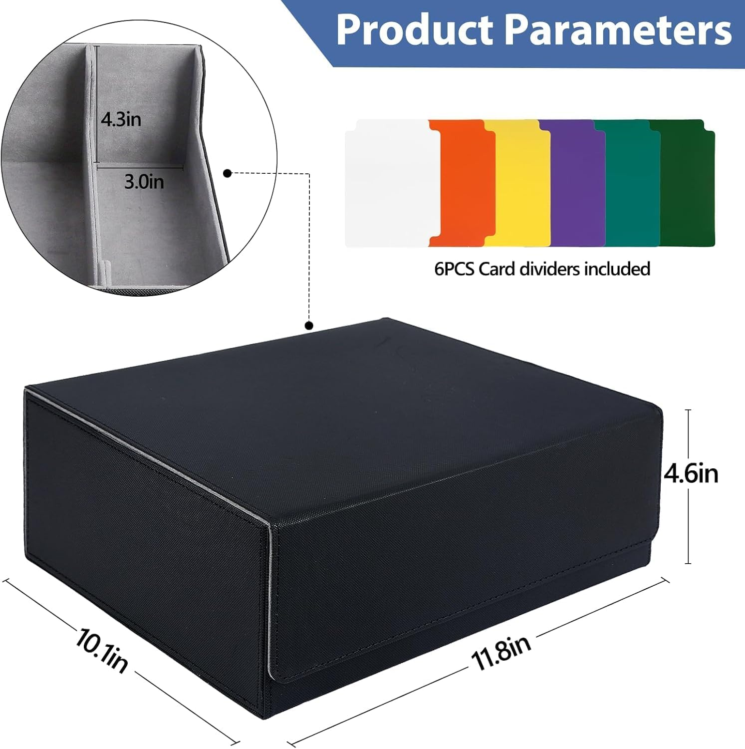 Card Deck Case for Trading Cards, 1800+ PU Leather Magnetic Commander Card Deck Case,Magic Card Protectors Box Fit for Yugioh, MTG and Sport Cards image number 6