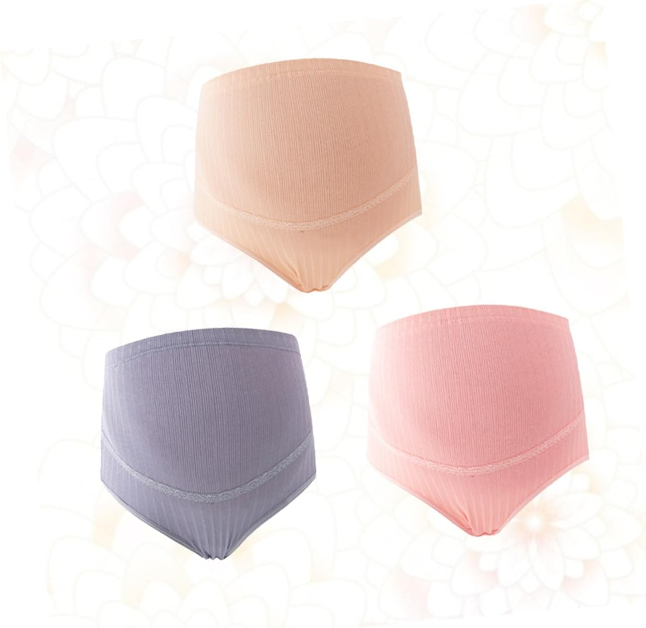 3Pcs Bonds Maternity Underwear High Waist Cotton Briefs Splice Stomach Lift Women Pregnancy Pants image number 6