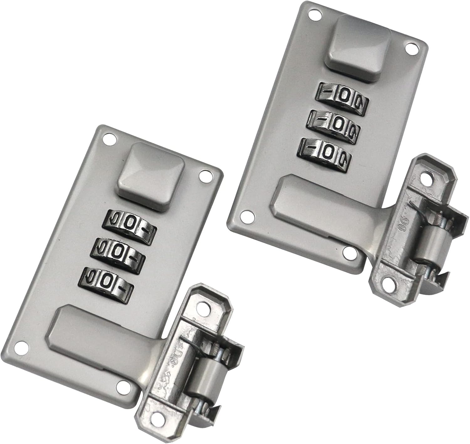 2 Vanity Case Buckle, Luggage Combination Lock, Toolbox Buckle with Combination Lock, 3 Position Password Lock (Pearl Nickel)