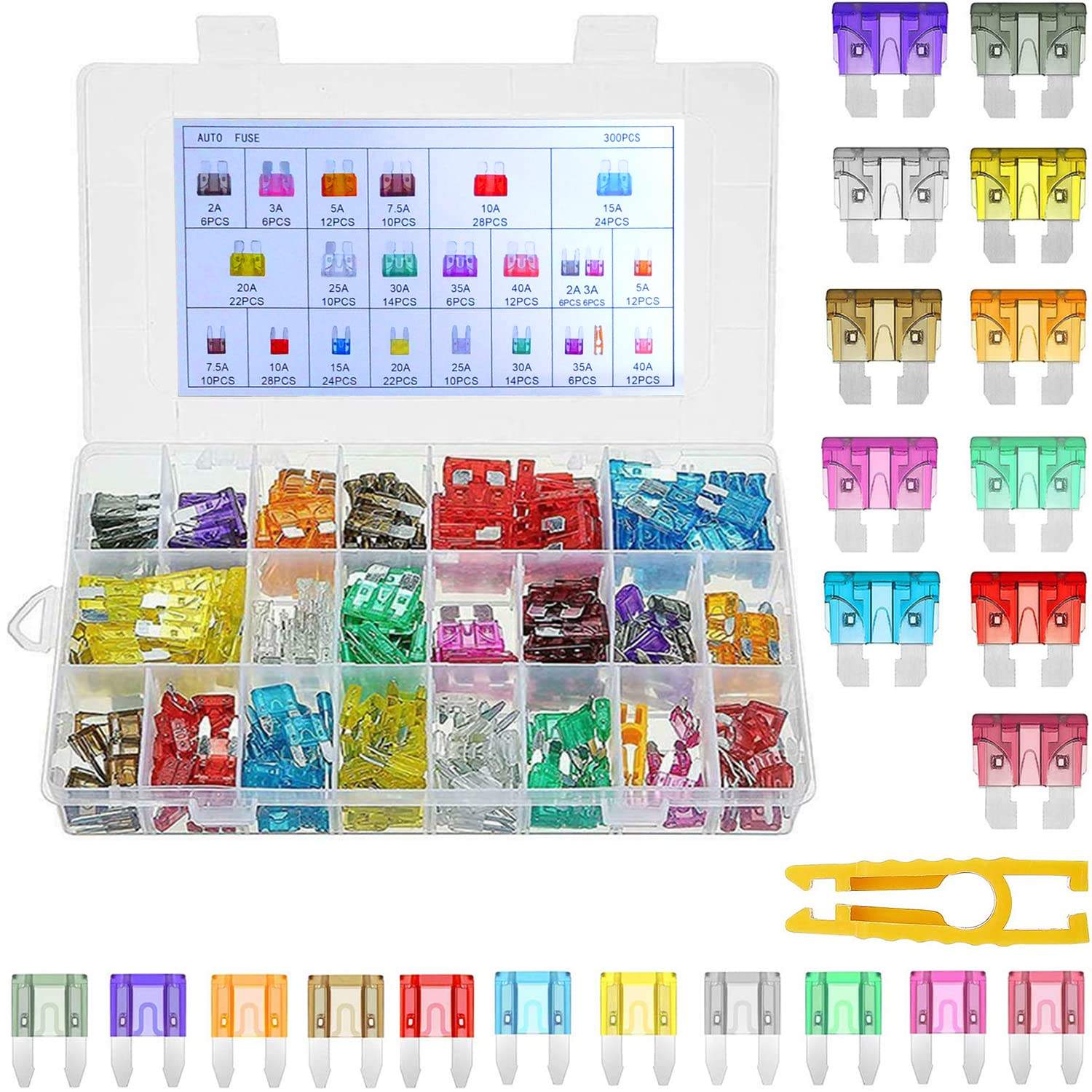 300Pcs Car Blade Fuse Assortment Assort Kit Blade Set Auto Truck image number 4