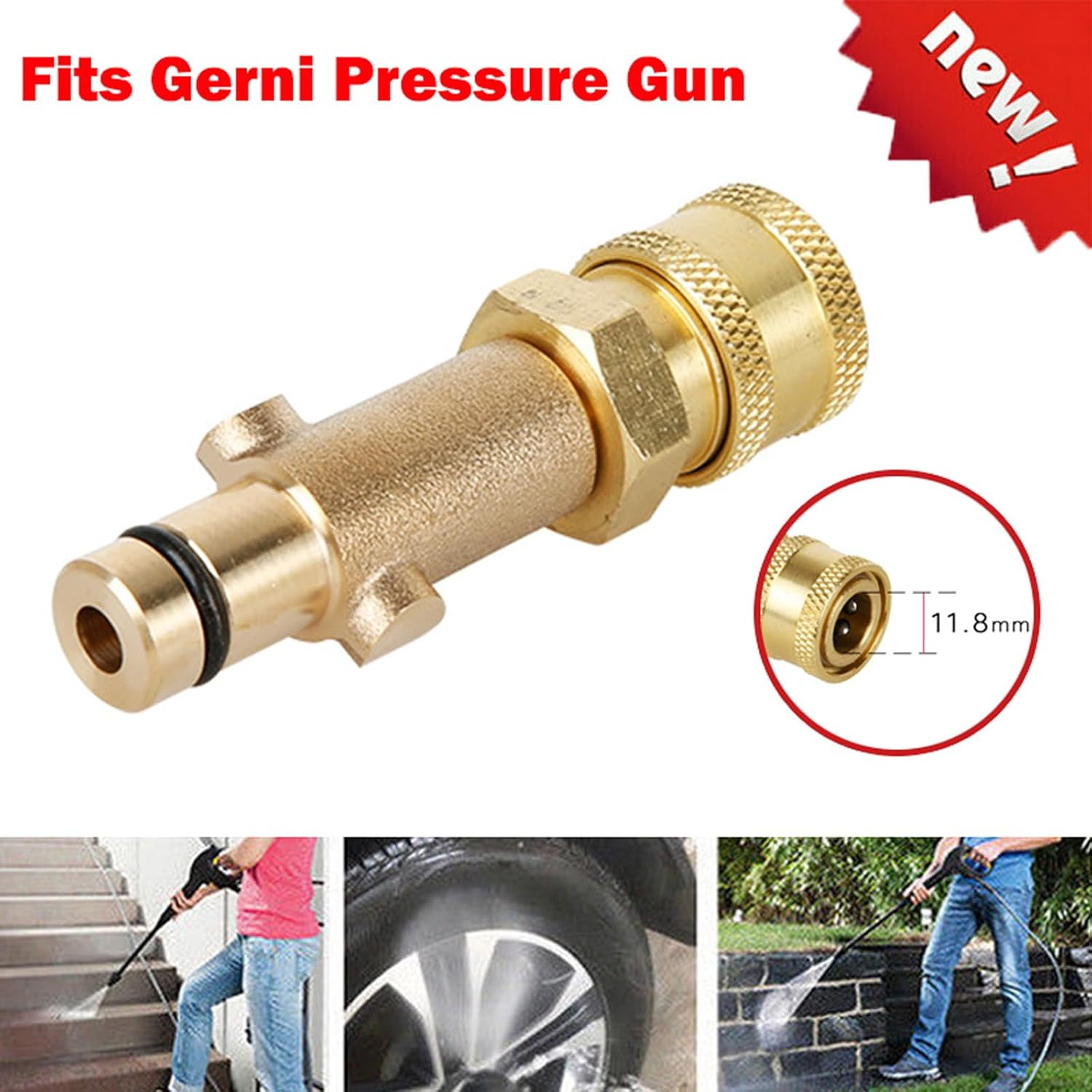 T&F Adapter and Pressure Washer Copper Foam Cannon Bottle Connector Brass Female Adaptor of Snow Foam Lance Gun Pot for Nilfisk Gerni Series image number 1