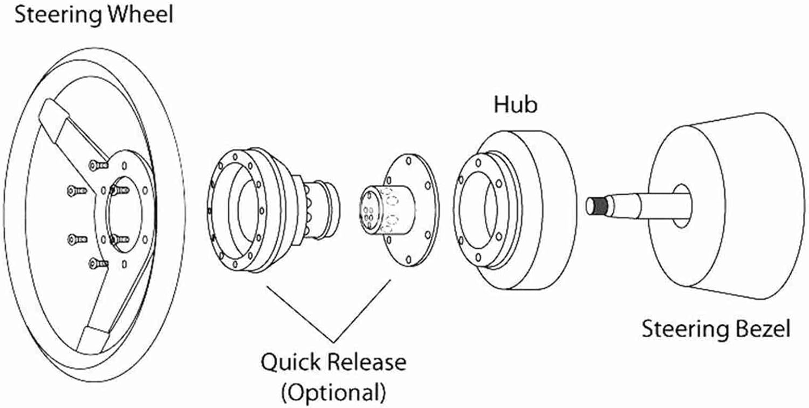 Steering Wheel Short Hub Adapter 6-Bolt Metal Replacement for Accord 2003-2012, CR-V, Fit, TL RSX - Racing Style Quick Release Compatible Hub image number 3