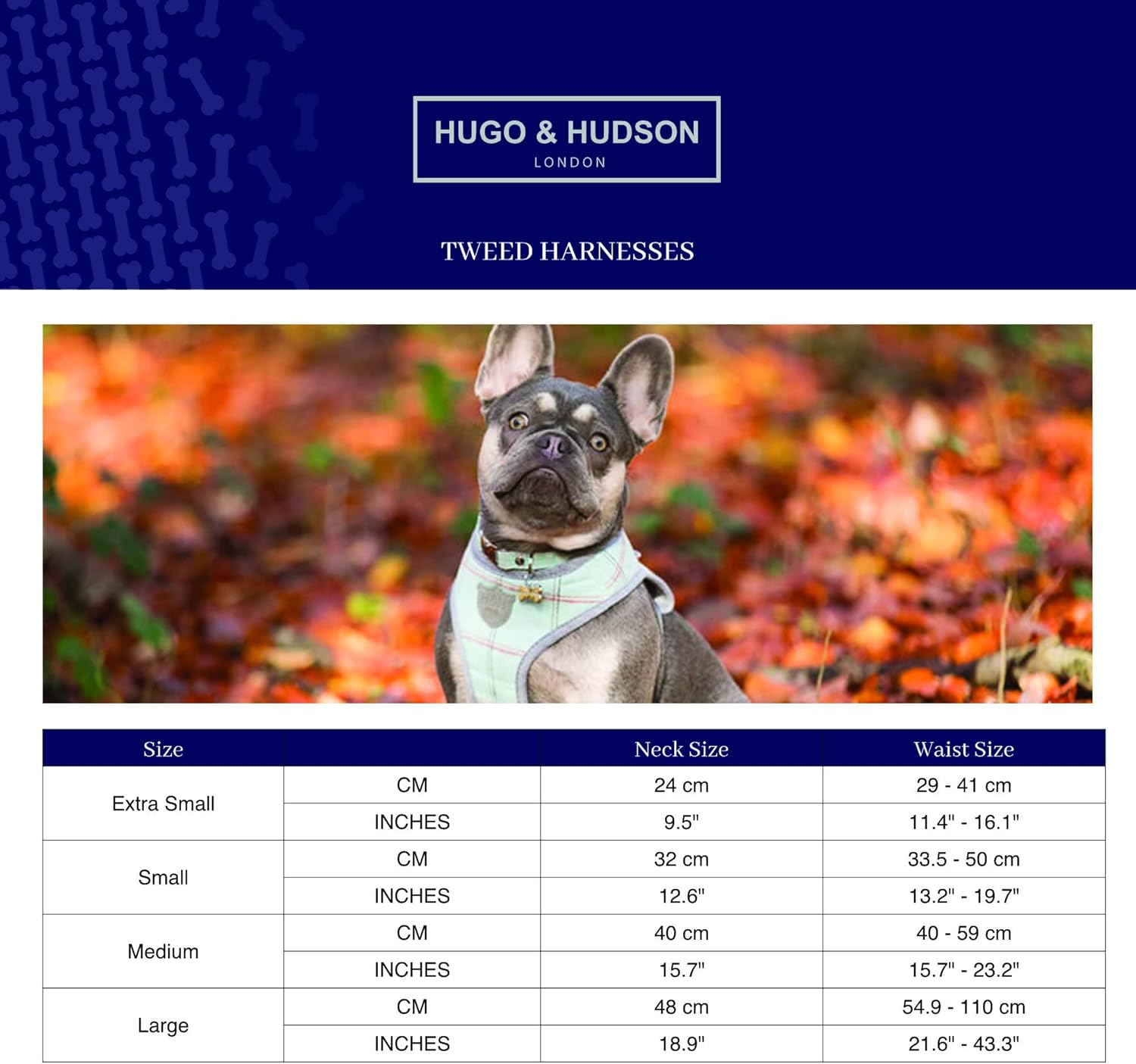 HUGO & HUDSON Dog Harness No Pull Adjustable Fabric Rear Buckle Pet Vest, Navy Striped, L image number 5