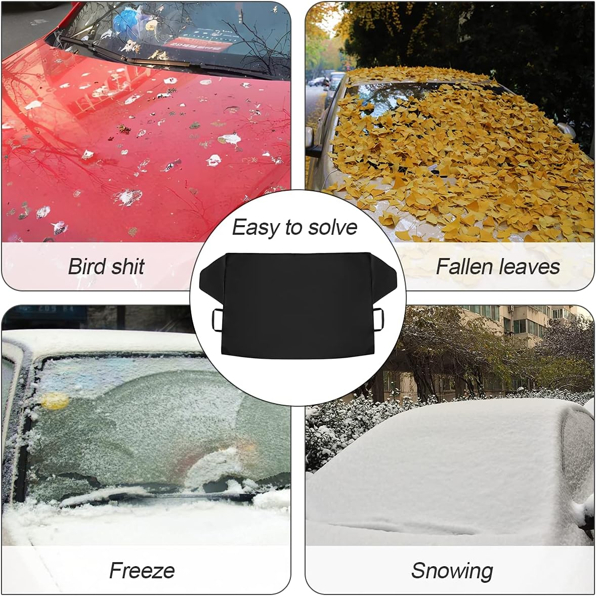 Loyaforba Car Magnetic Windshield Snow Cover for Ice, All Weather Application Windshield Cover, Snow and Wiper Protector for Most Cars, Suvs, Vans, Winter Car Front Window Accessories image number 4