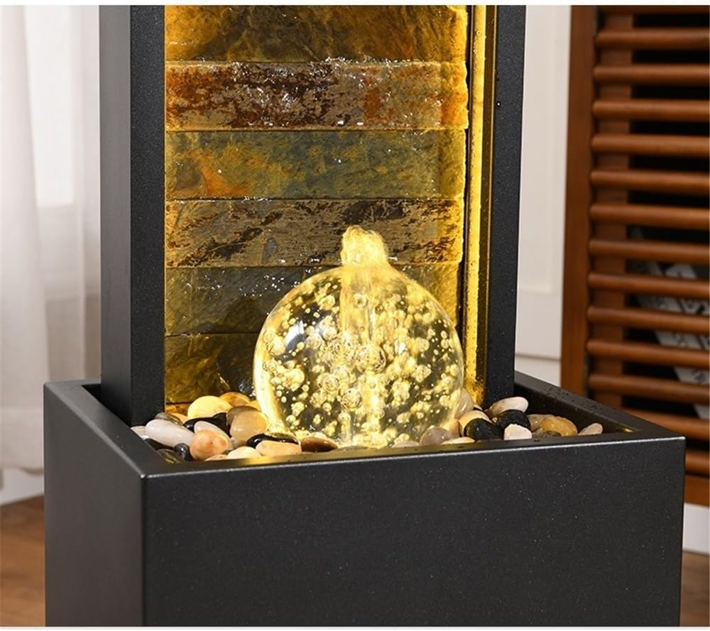 Outdoor Fountain Modern Luxury Flowing Ornaments Attract Wealth, Living Room, Office Decoration, Floor to Ceiling Water Curtain Wall, Circulating Fountain image number 2