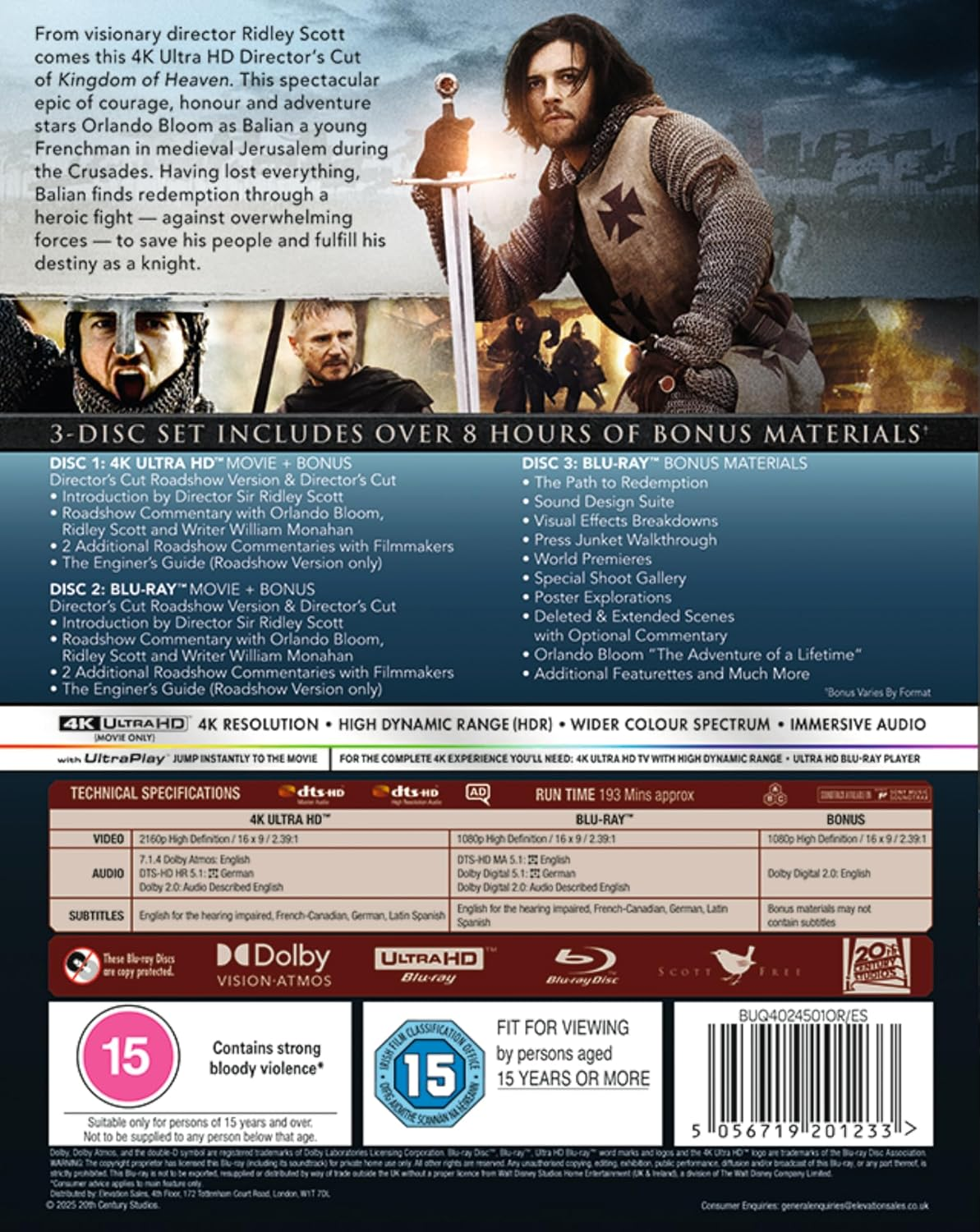 Kingdom of Heaven UHD/BD [Blu-Ray] [Region a & B & C] image number 5