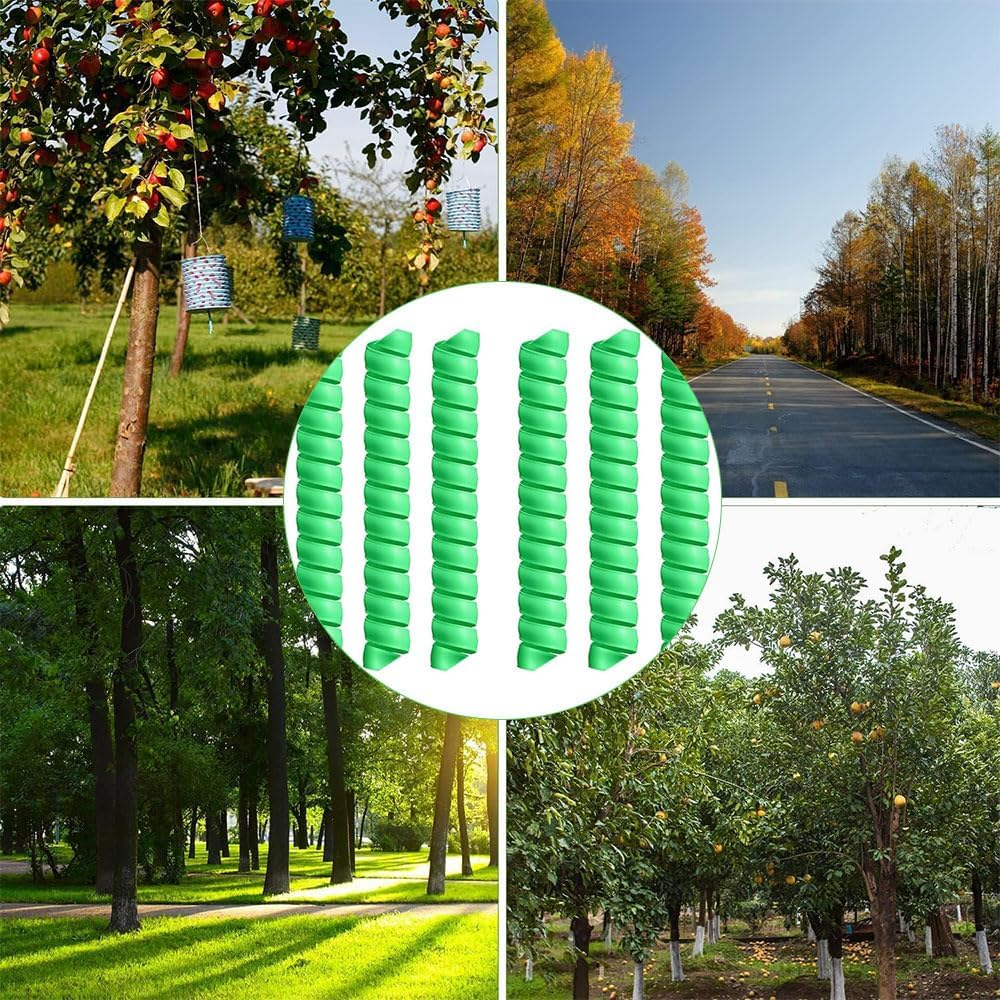 6 Pcs Tree Trunk Protectors &ndash; 2 Sizes Plastic Spiral Tree Guards Wraps, Bark Protector Tubes for Saplings, Shield Trees from Deer, Rabbits, Cats, Rodents, Mowers & Trimmers