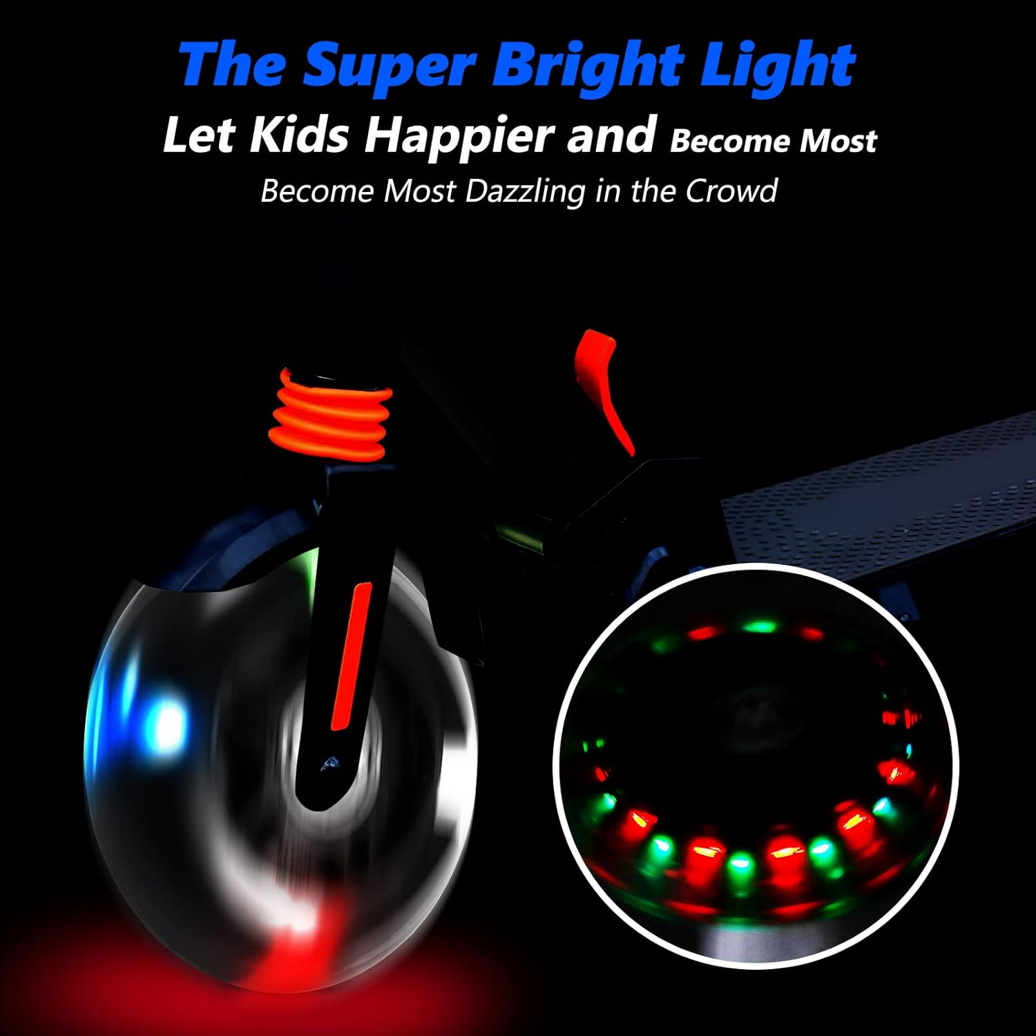 Scooter Replacement Wheels, LED Flash Wheel 80MM, Mini Maxi Micro Scooter Skate Wheels Flashing Roller Lights Back Rear ABEC-7 80MM for Kids & Teens Indoor Outdoor Skating (1Pc) image number 5