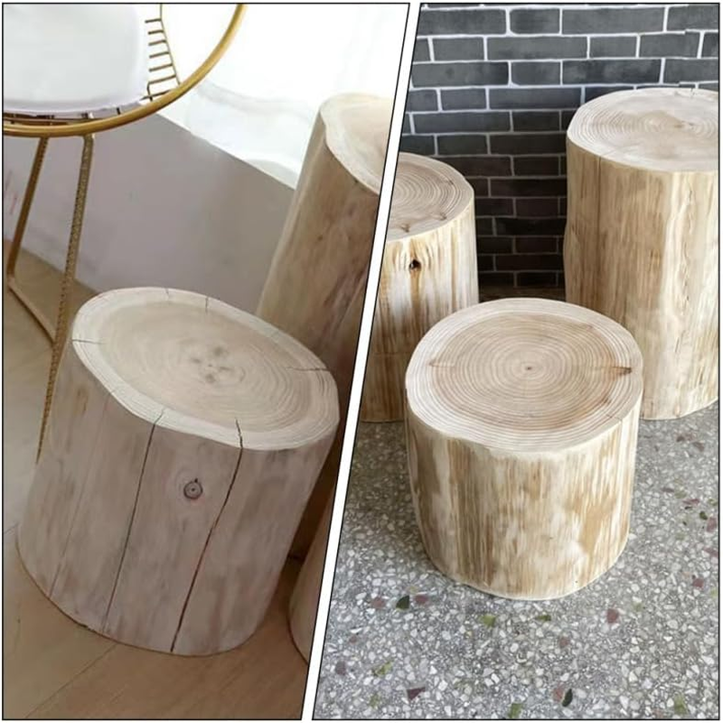 Small Wooden Stool and Tree Stump Stool for Outdoor D&eacute;cor and Bedside Use Natural Solid Wood Material Compact Size Suitable for Shoe Changing and Decorative Display in Garden Or image number 1