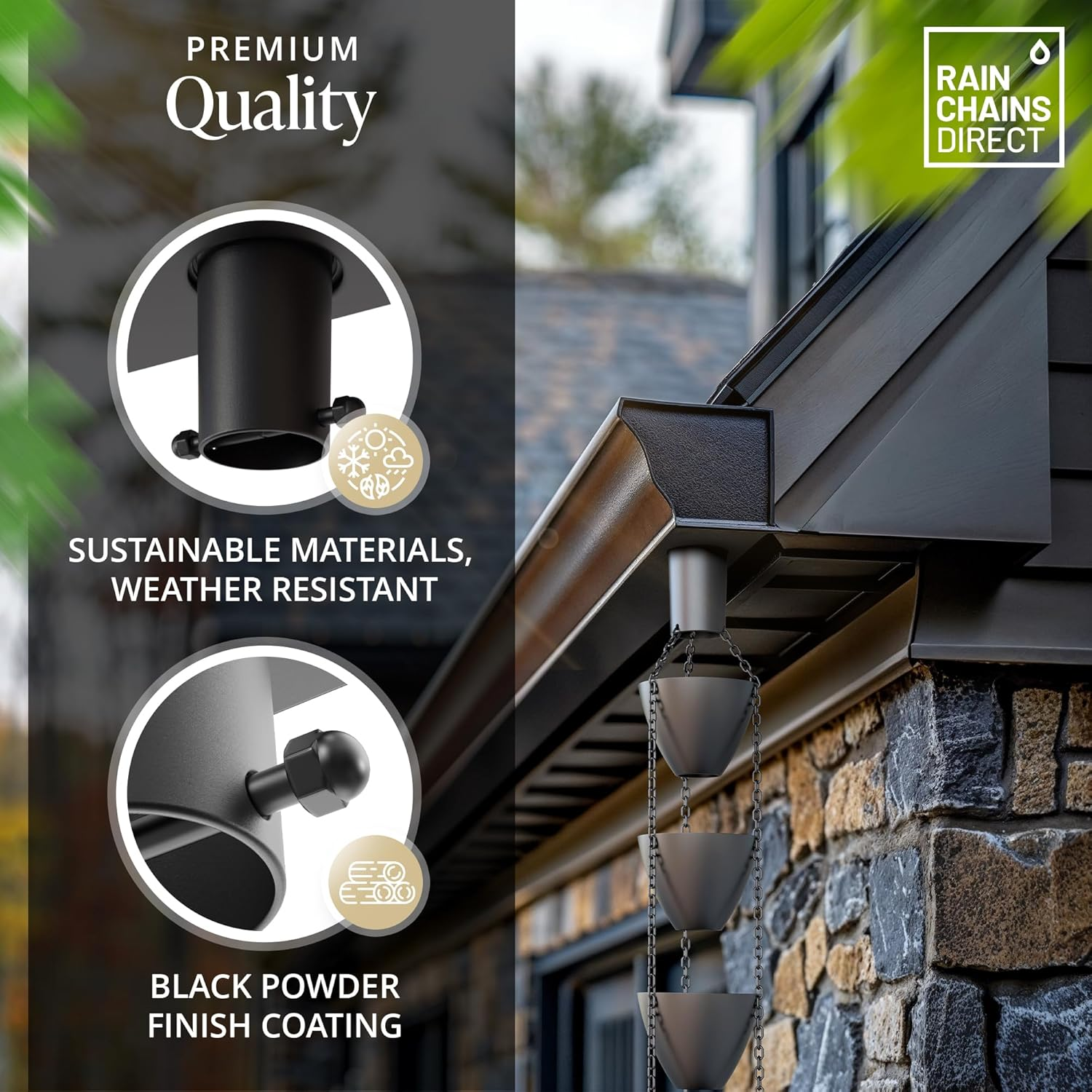 Rain Chain Gutter Installer (Black) by Rain Chains Direct