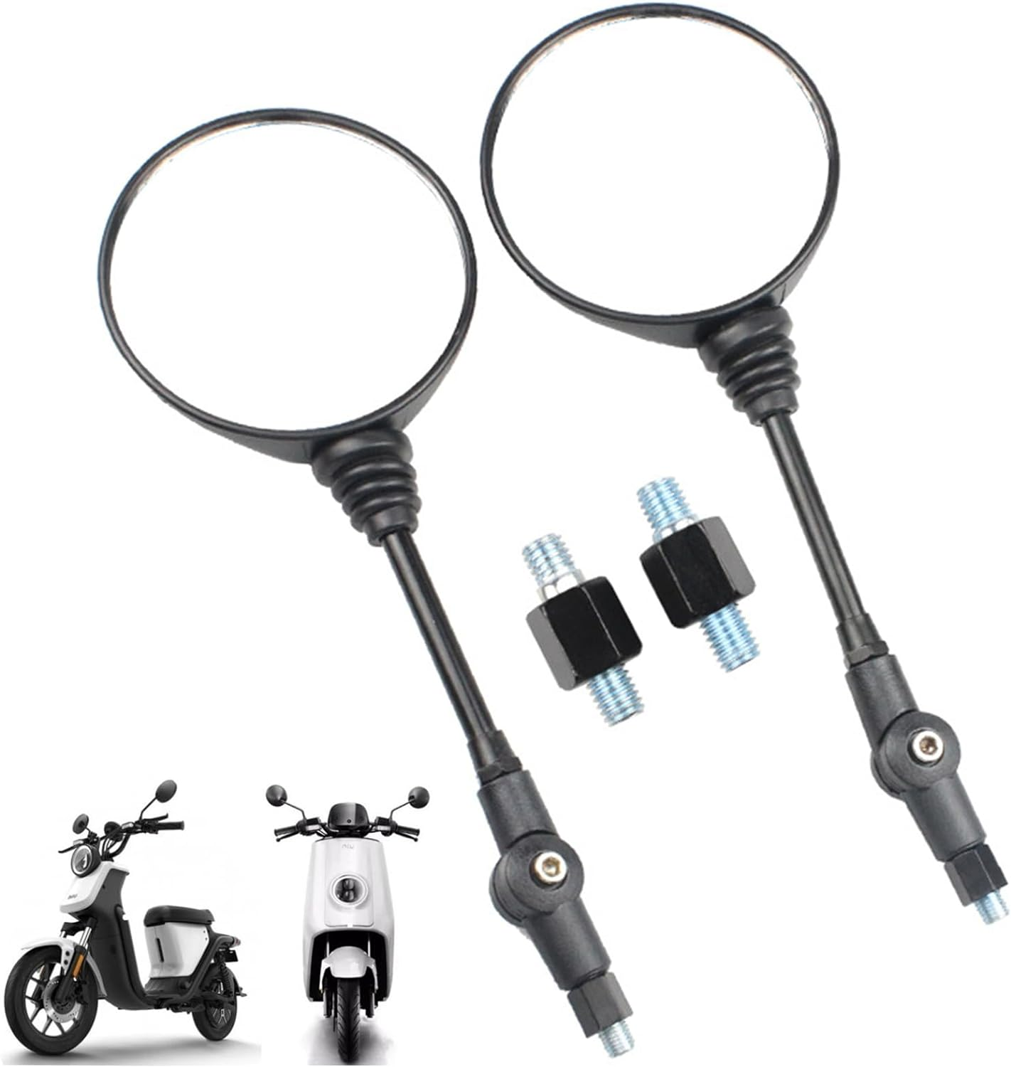 2 Pack 360&deg; Adjustable Motorcycle Rearview Mirror, Side Mirror, Indestructible Front Mirrors - Adventure Set image number 2