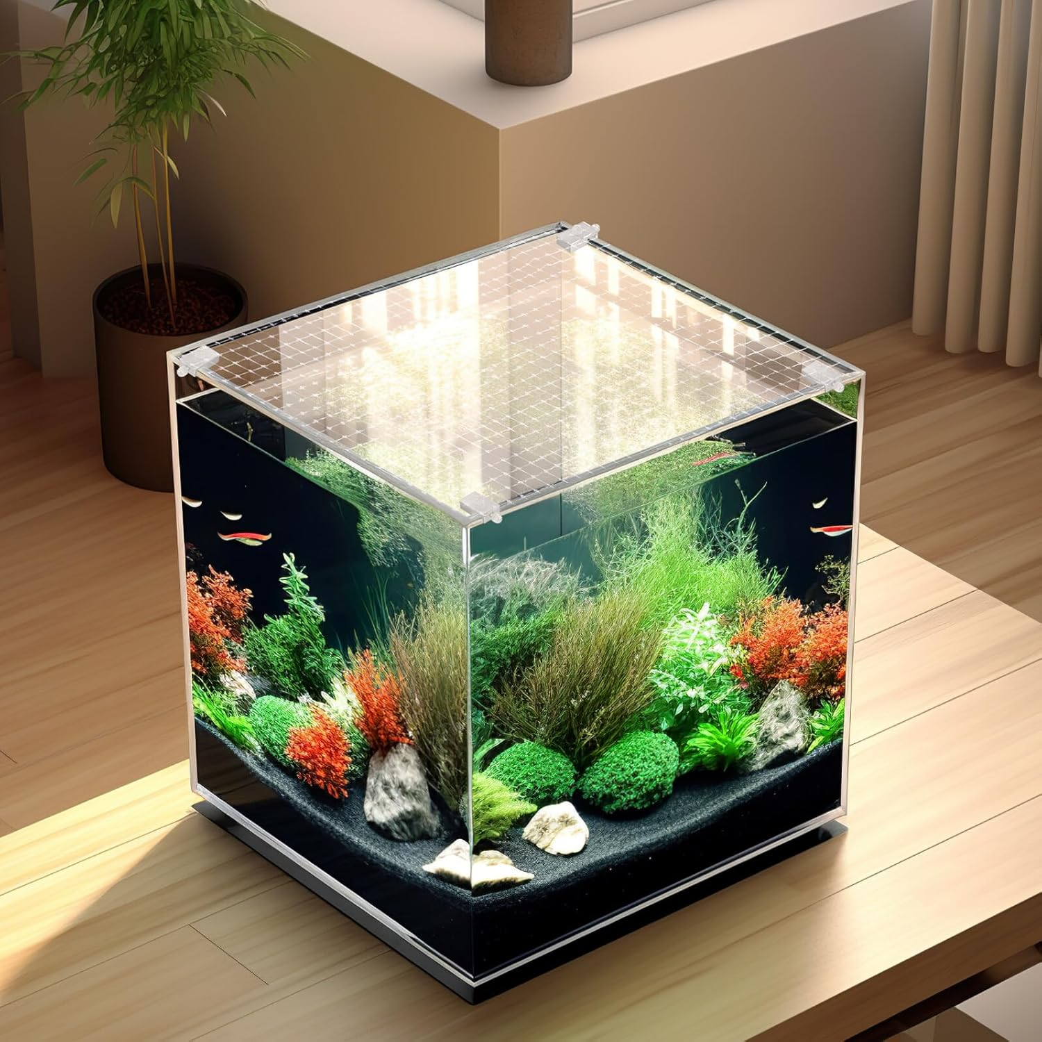 HYTROVE 1Set Fish Tank Anti-Escape Mesh Cover Terrarium Netting Fish Tank Net Pet for Aquariums and Preventing Pet Random Style image number 1