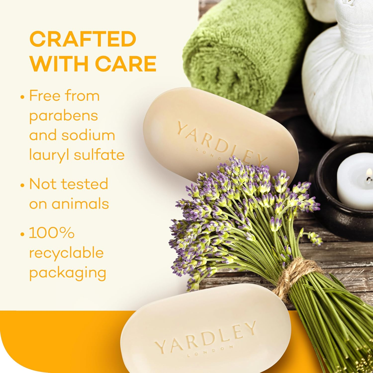 Yardley London Shea Buttermilk Sensitive Skin Naturally Moisturizing Bath Bar, 4.25 Ounce, 2 Count image number 4