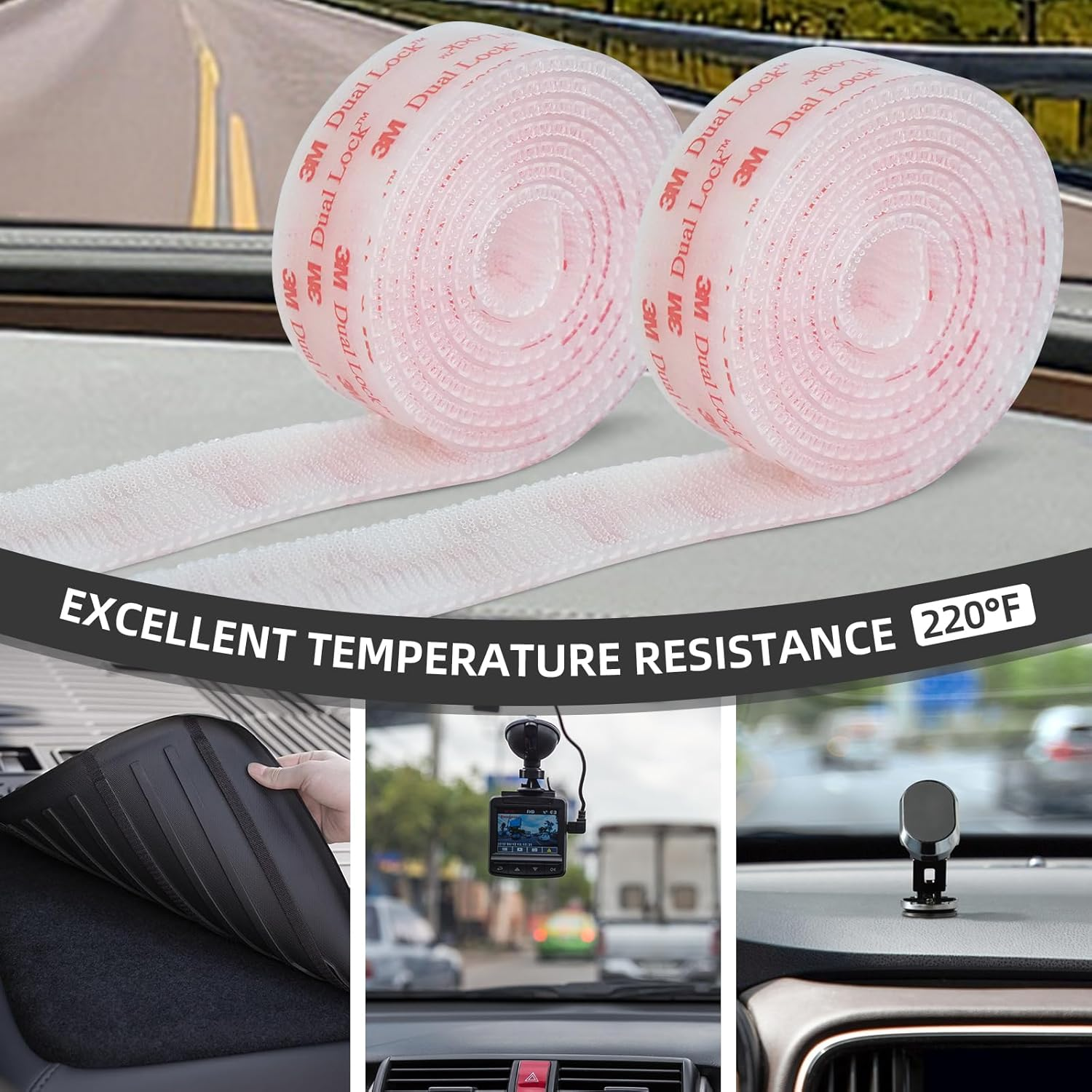 Bulina Dual Lock SJ3560 25Mm X 1.9M Clear 1 Pack Reclosable Fastener Mounting Tape Interlocking Mushroom Shaped Strong Adhesive Hook Lock Sticky Tape for Indoor and Outdoor image number 3