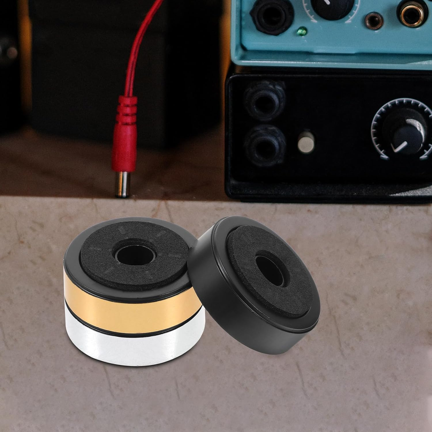 FUNNETOYU 12Pcs Subwoofer Isolation Feet 47X15Mm Speaker Cabinet Feet Anti-Vibration Pads for Audio Amplifiers with Foam Shock Absorber Compatible with Home Theater and Hifi Systems image number 6