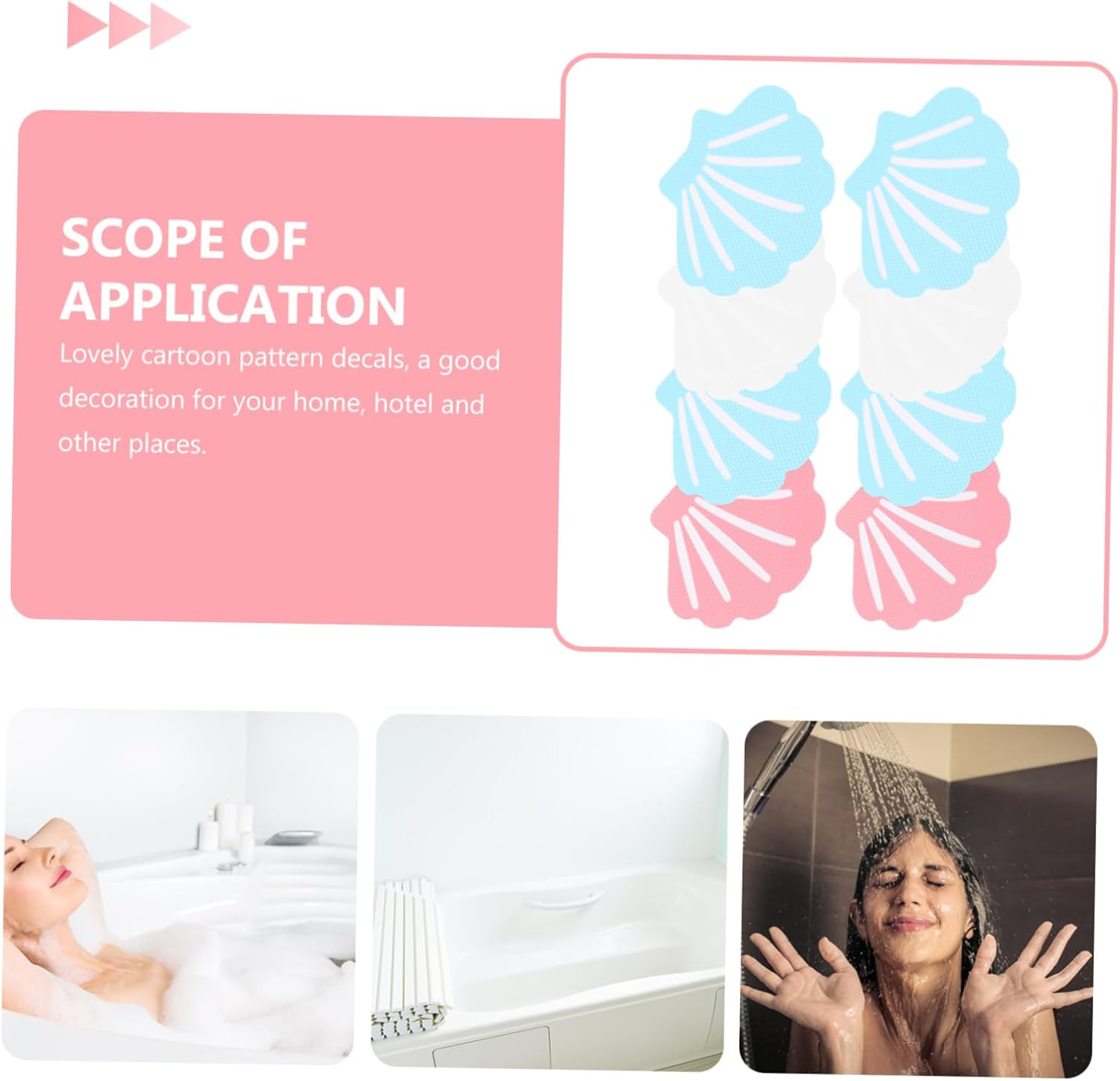 UTHCLO Bathtub Non-Slip Stickers Slip Decals Set 19Pcs Peva Stickers for Bathroom Shower Safety Decals Decorative image number 3