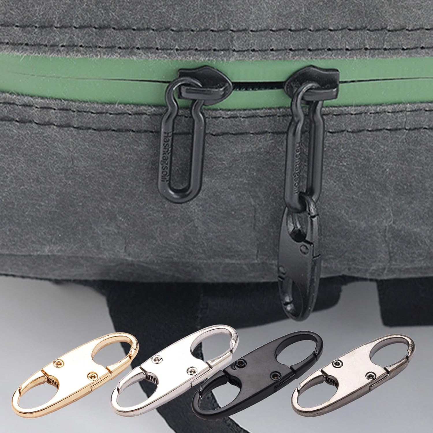 10Pcs Zipper Lock, Zipper Lock Anti-Theft Device Carabiner Clip, Keychain Accessory Luggage Locks, Keep the Zipper Closed to Protect Your Belongings image number 2