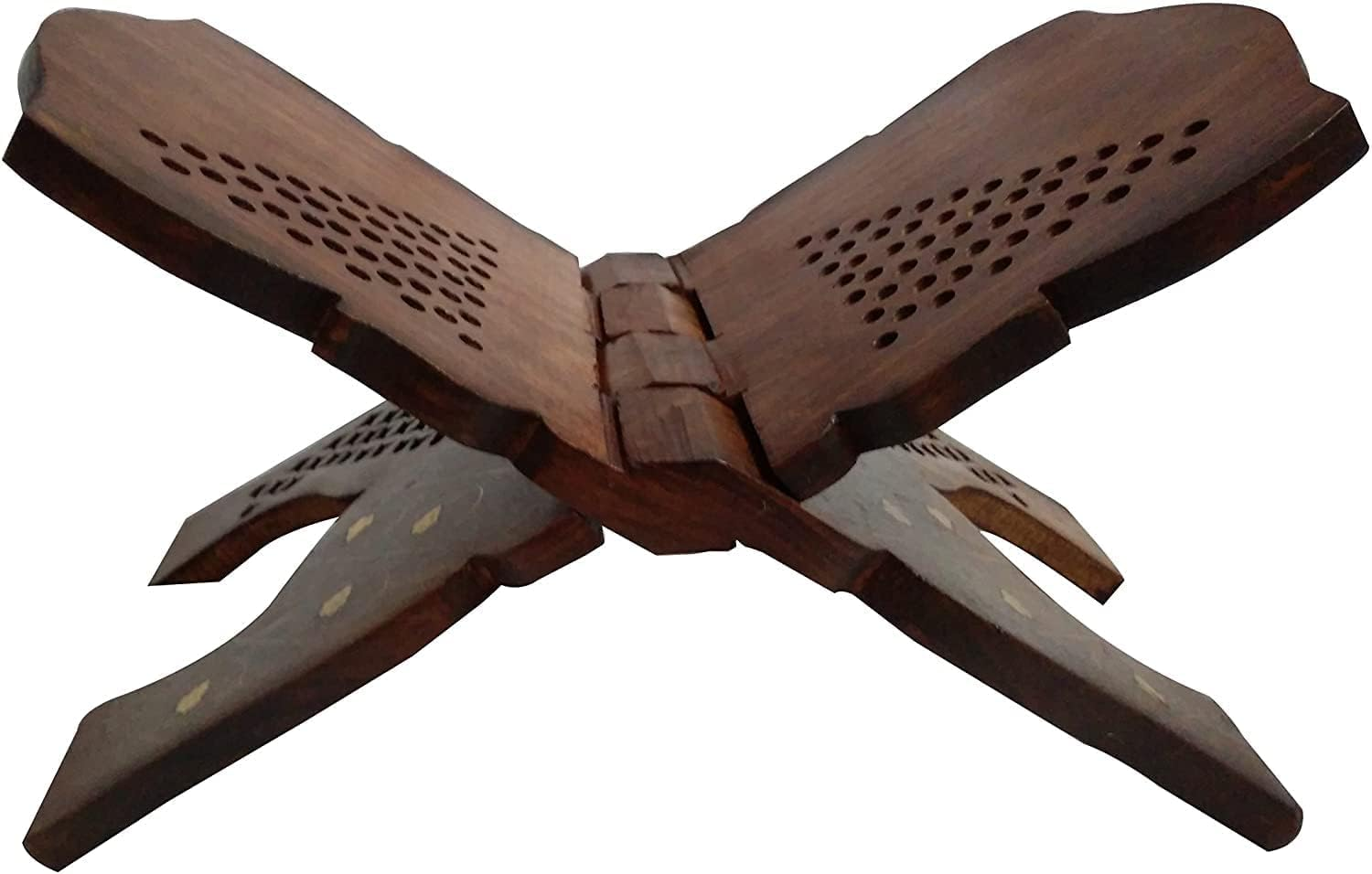 Garden of Arts Wooden Handmade Quran Geeta Bible Holder Support Stand Reading Book Holder Display Folding Religious Prayer Stand Wooden Holy Book Stand Medium Size 15 Inches Large Big Size image number 5