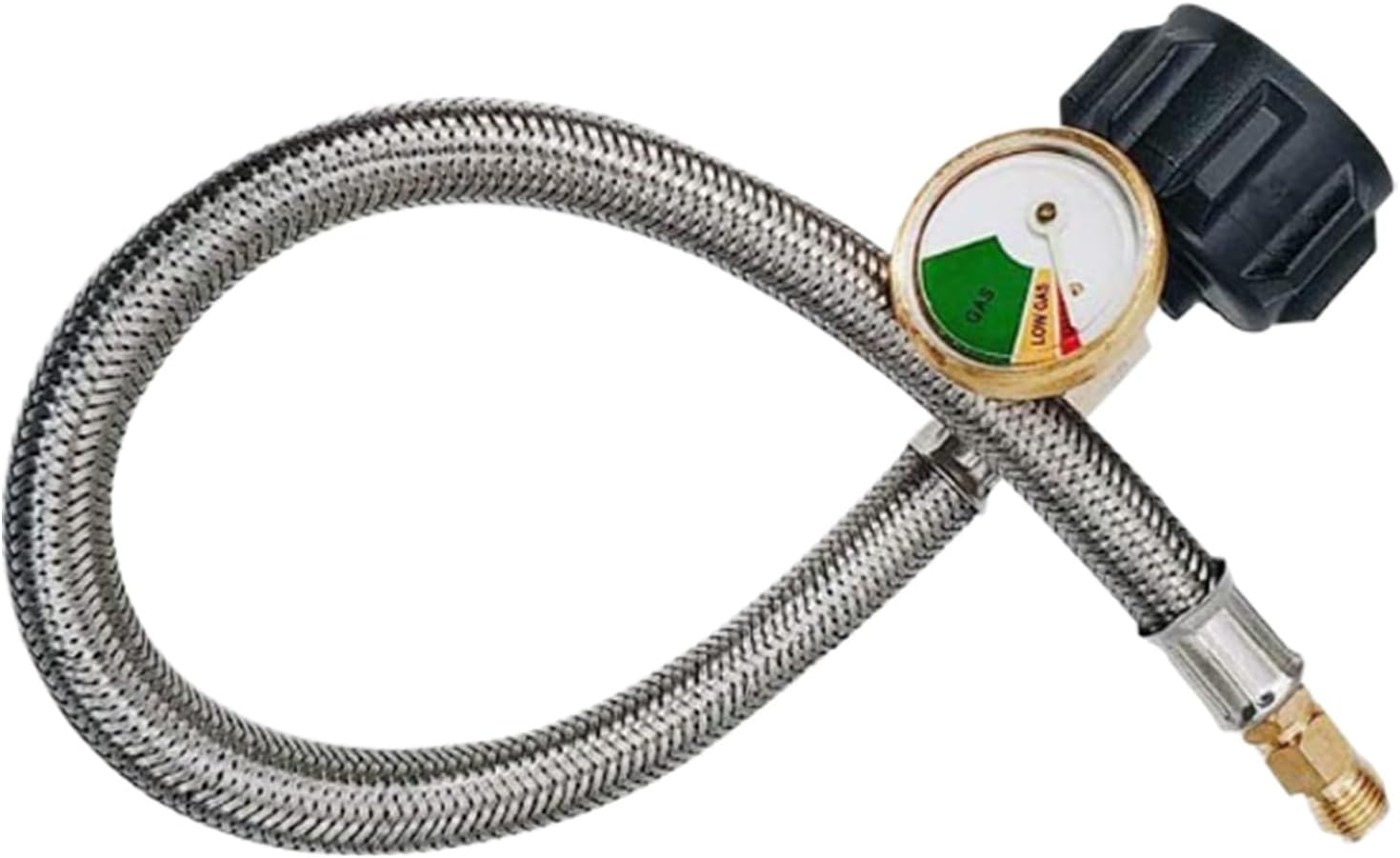 Rv Gas Hose with Gauge, Propane Replacement Line, Real Time Pressure Indicator, 15 Inches Compact Flexible Connector for Outdoor, Grilling, Mobile, Homes, Weekend, Cooking Use image number 3