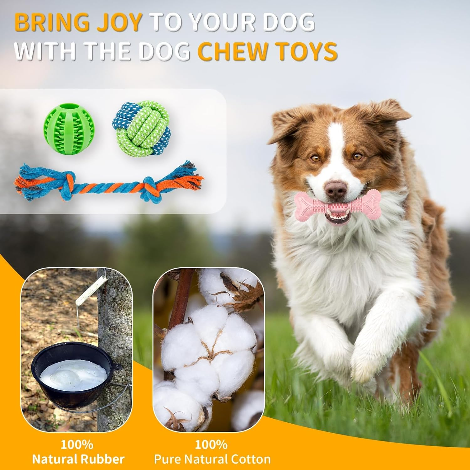 22 Pack Dog Rope Toys for Small & Medium Breed Dogs, Durable Chew, Dog Chew Toys, Tug of War, Interactive Dispensing Dog Treat Toys for Boredom, Promote Dental Health, Exercise & Bonding image number 4