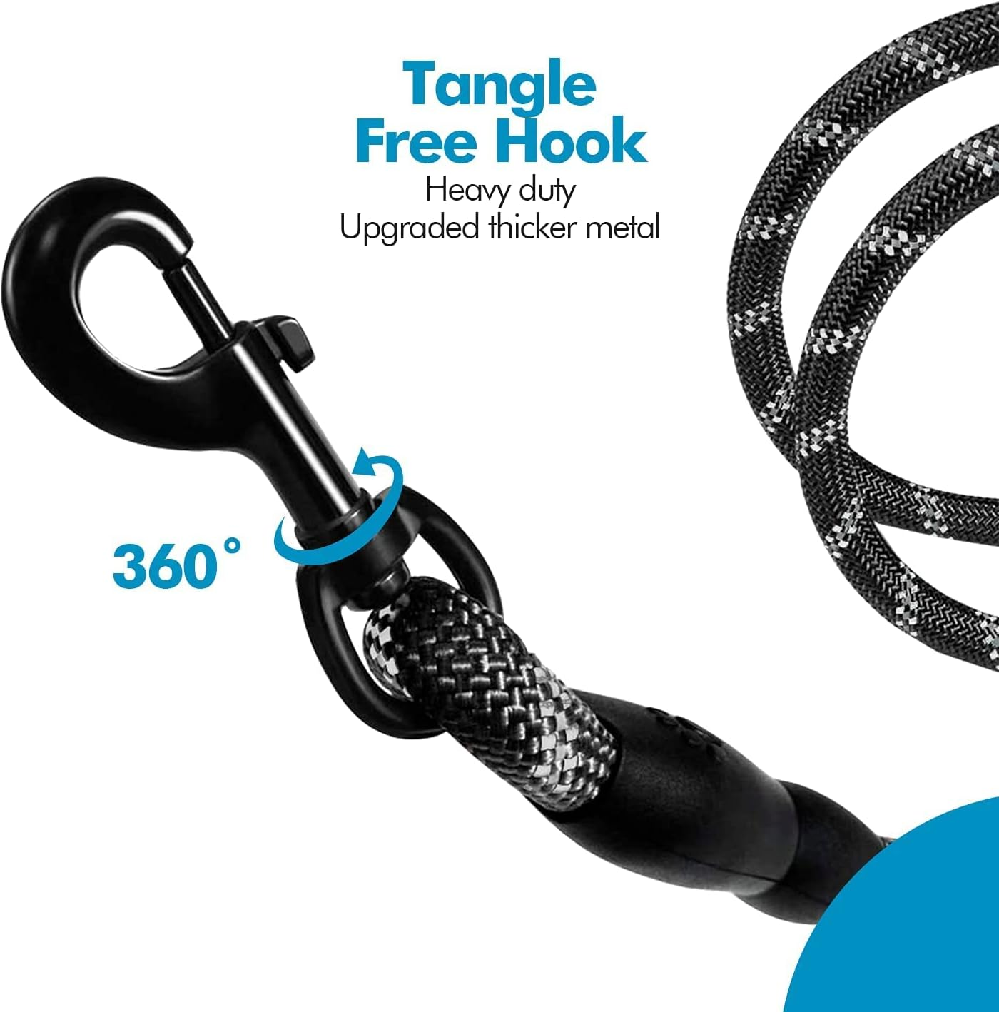 Edipets, Dog Lead, Strong Dog Leash with Padded Handle for Puppy, Small, Medium and Large Dog, 120Cm, 150Cm, 220Cm (120Cm, Black) image number 1