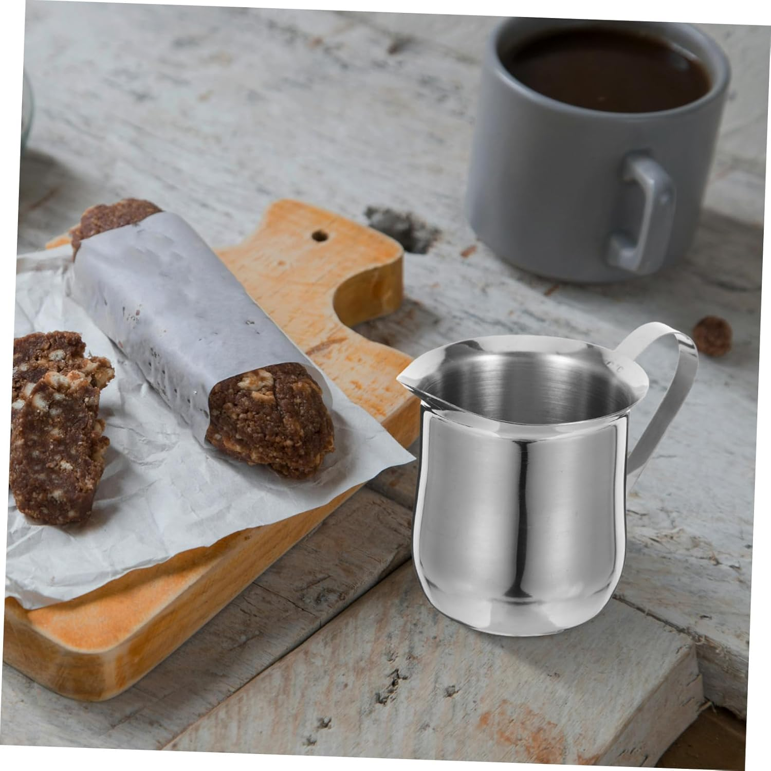 3Pcs Stainless Steel Milk Frother Cup Set 240Ml Small Milk Steaming Pitchers for Espresso Coffee Brewing and Frothing at Home or Caf&eacute; Use