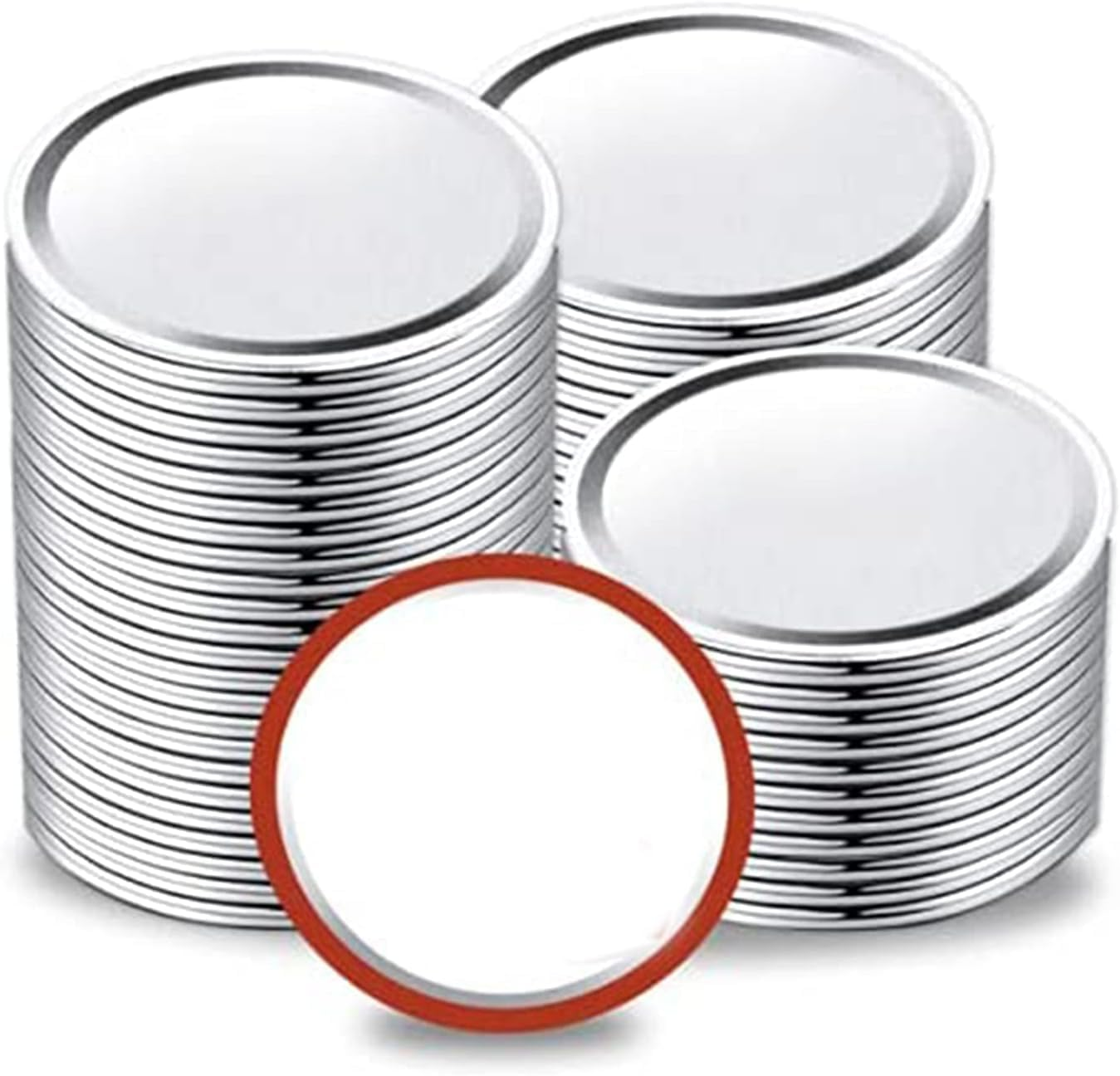THJOPOKEEL 100 Count 86Mm Wide Mouth Canning with Silicone Sealing Ring Is Suitable for Sealing Ring, Jjp-68 image number 2
