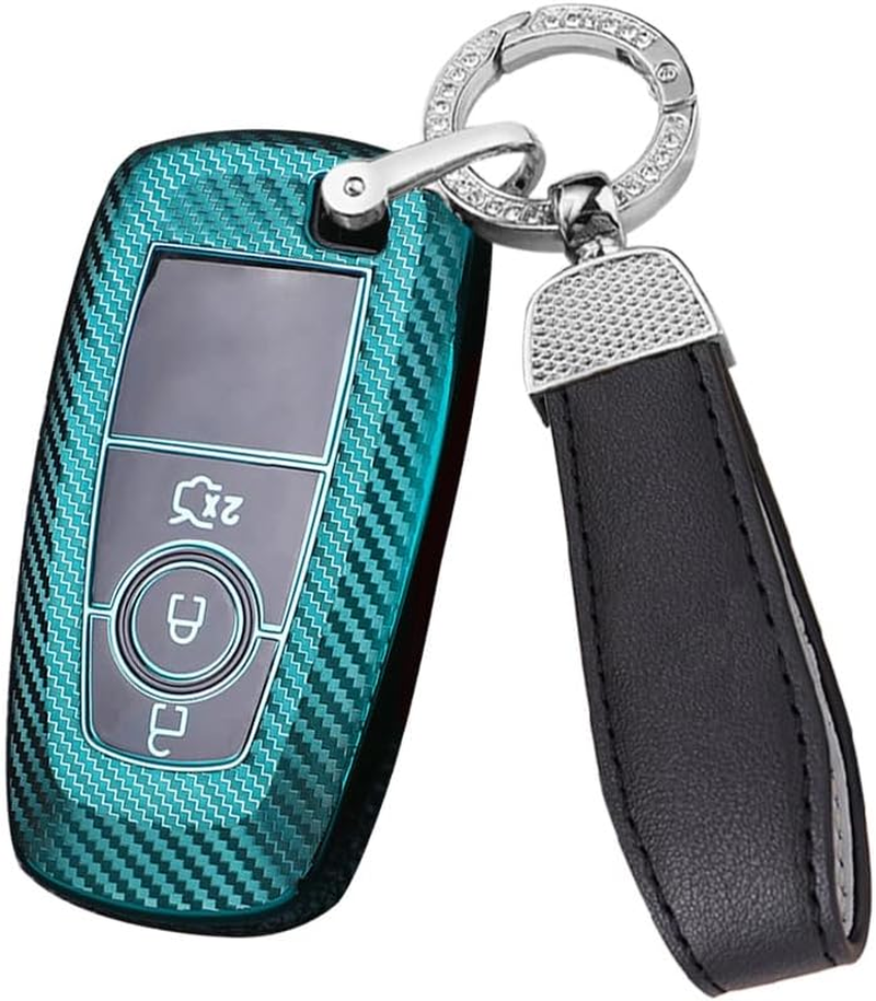 Ontto TPU Car Key Fob Cover Case Fit for Ford Focus Edge Explorer Fusion Mondeo Mustang Raptor Ecosport Ranger F150 F250 F350 Remote Key Shell Holder Bag Keychain Keyring Accessories 4 Buttons Red