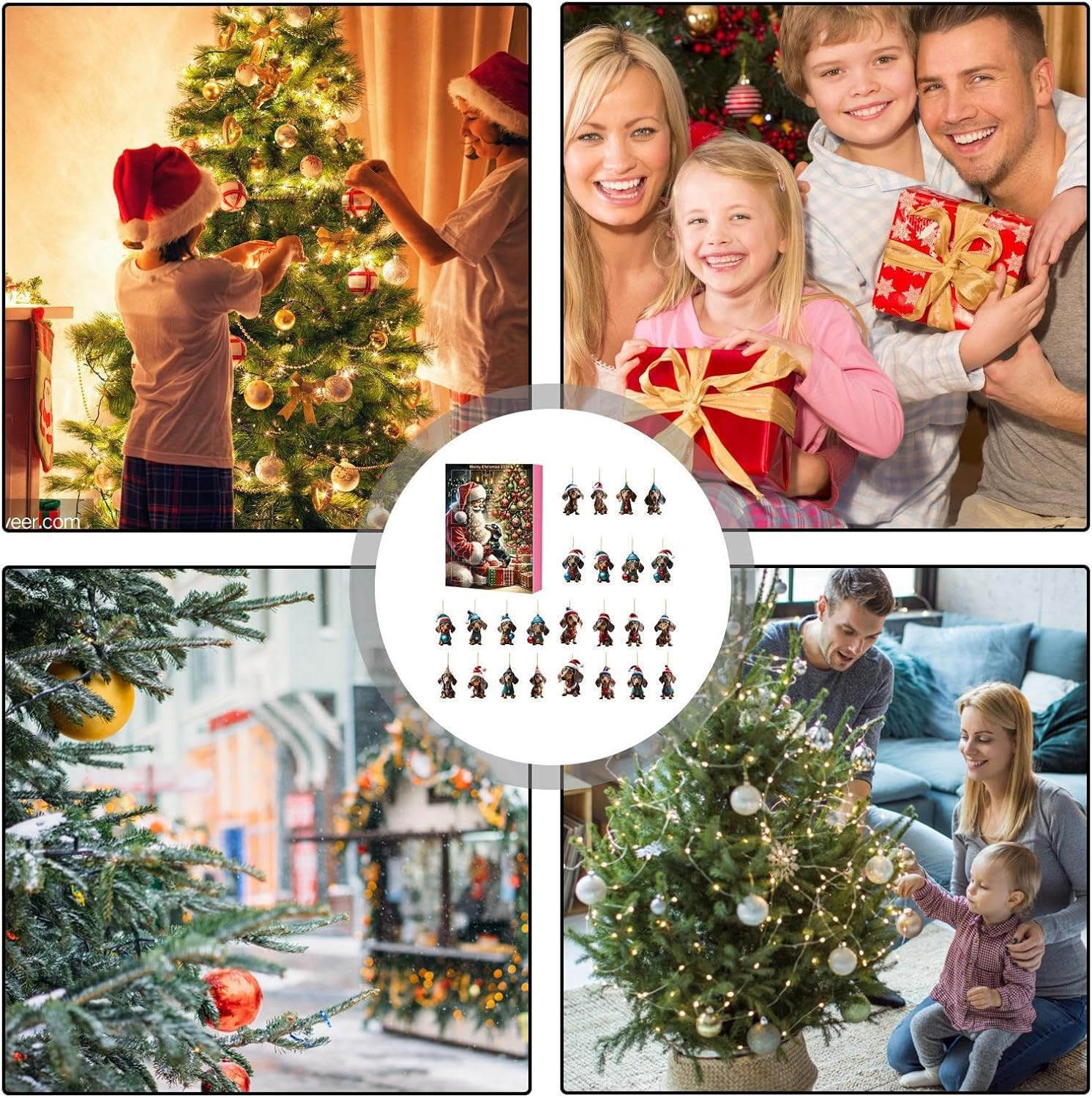 Dachshund Advent Calendar 2024, Funny Dog Christmas Countdown Calendar 2024, 24 Days Christmas Advent Calendar with Dachshund Ornament, Christmas Collectible Cute Dog Set for Kids Adults image number 6