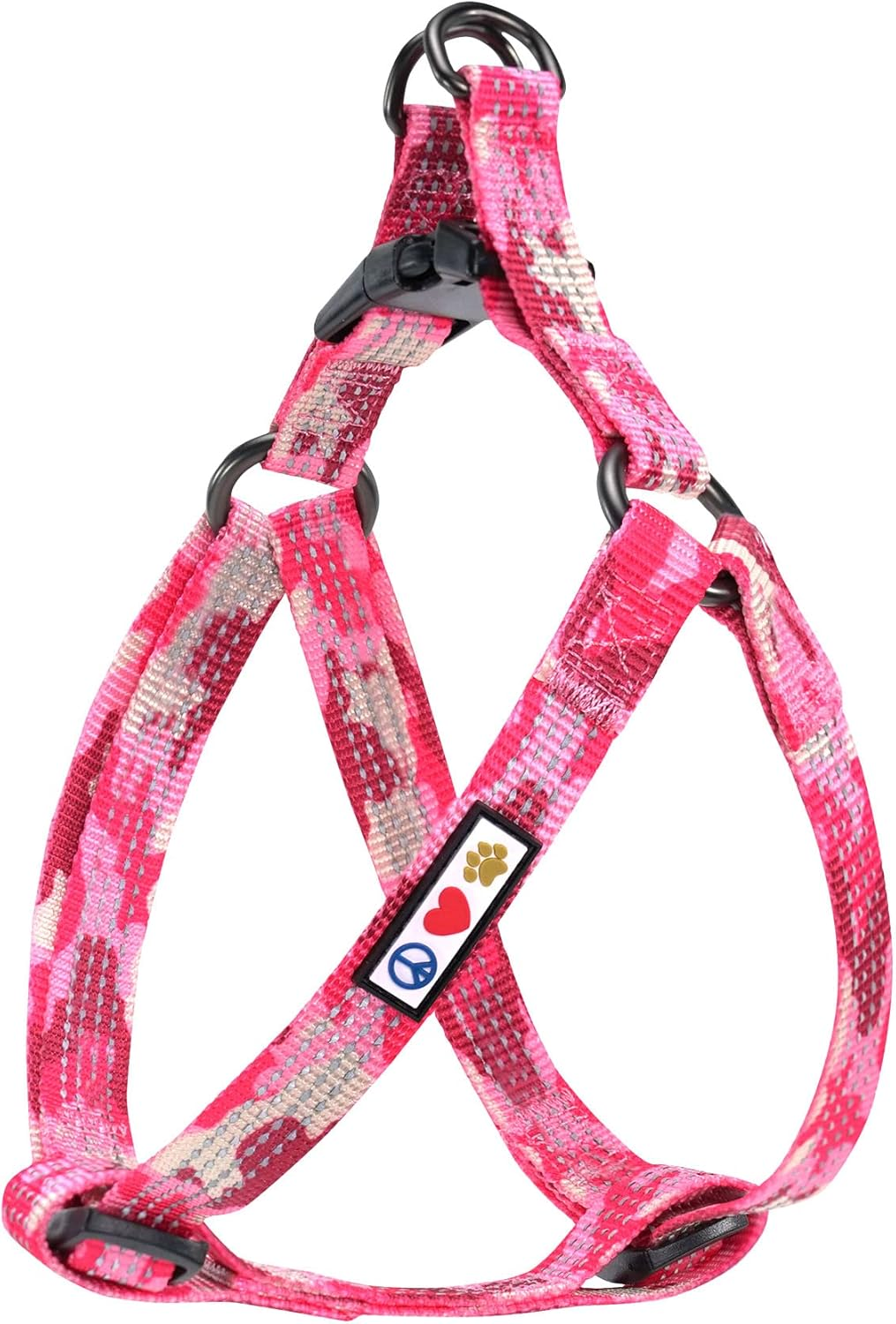 Pawtitas Reflective Step in Dog Harness or Reflective Vest Harness, Comfort Control, Training Walking of Your Puppy/Dog Harness Small S Pink Camo image number 3
