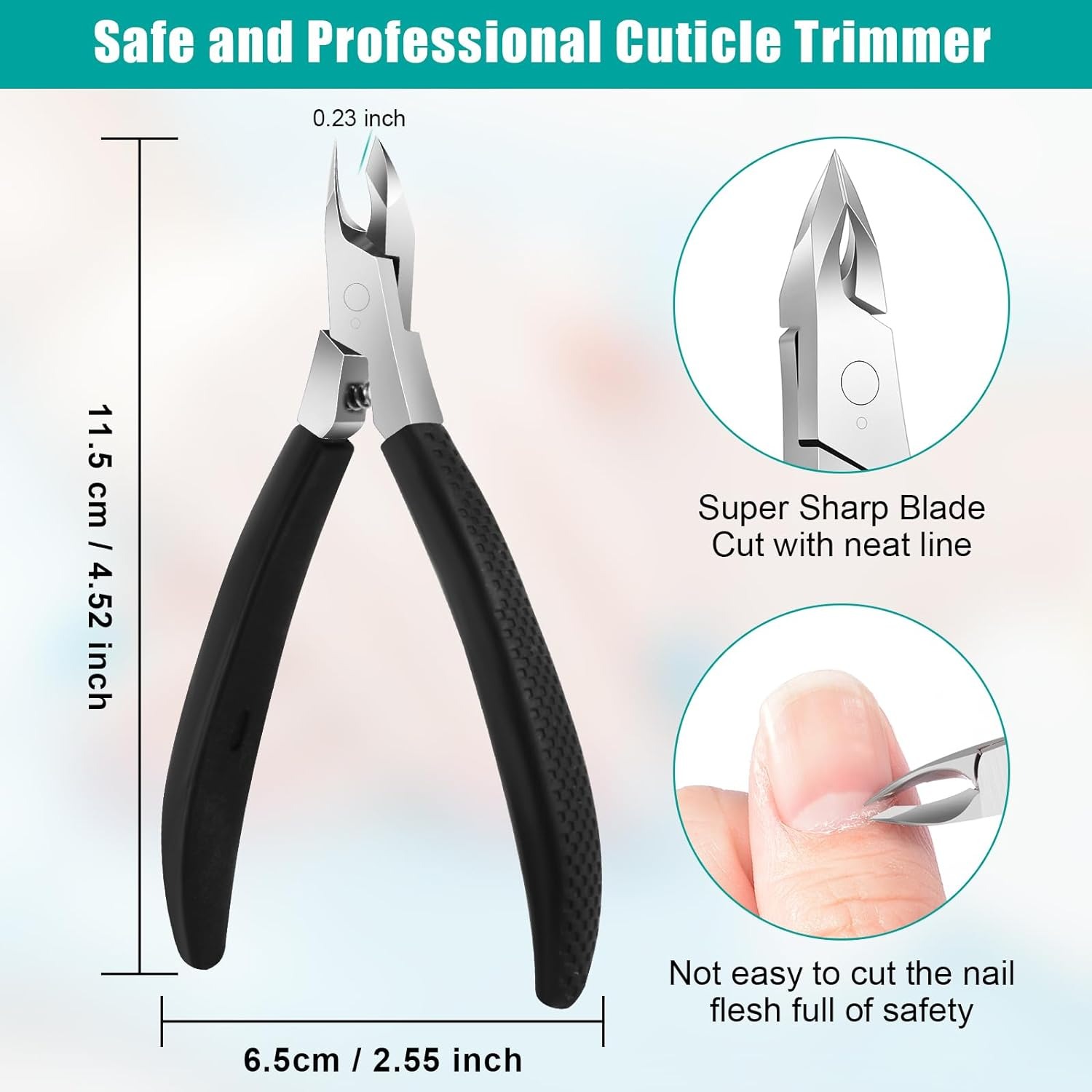 Diesisa Cuticle Trimmer,4Mm Jaw Extremely Sharp,Cuticle Clippers for Nails with Silicone Handle, Non-Slip,Professional Steel Cuticle Cutter,Trimmer Dead Skin Remover Stainless Cuticle Remover Tool image number 6