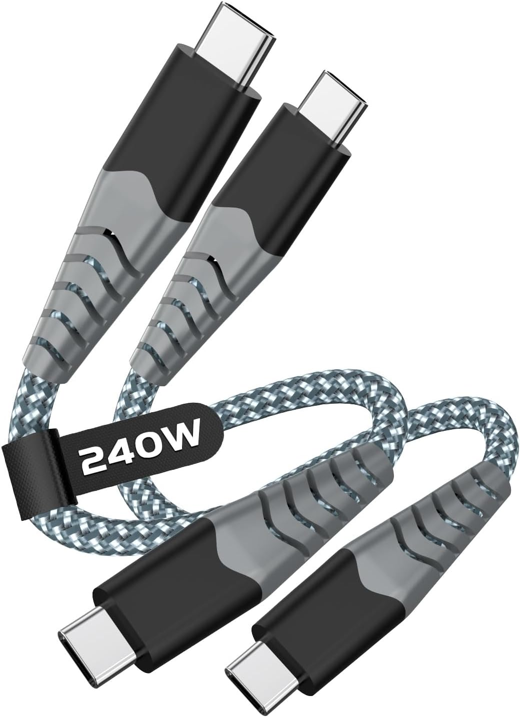 240W Short USB C to USB C Cable (0.5M, 2 Pack), Fast Charging USB C Cable Compatible for Iphone 17/17Plus/17Pro/Max, Macbook Pro/Air, Ipad Pro/Air/Mini Galaxy S25/S24/S23 Pixel Laptop Switch
