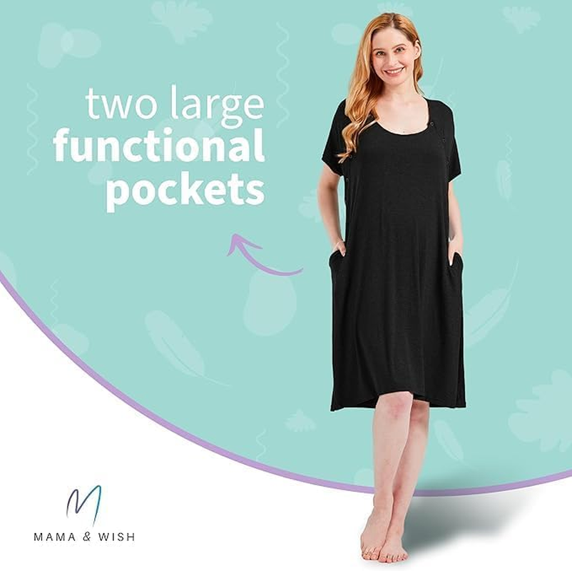 Mama & Wish Labor and Delivery Gown 3 in 1 Labor, Nursing Gown for Hospital Made with Ultra-Soft Fabric for Ultimate Comfort image number 1