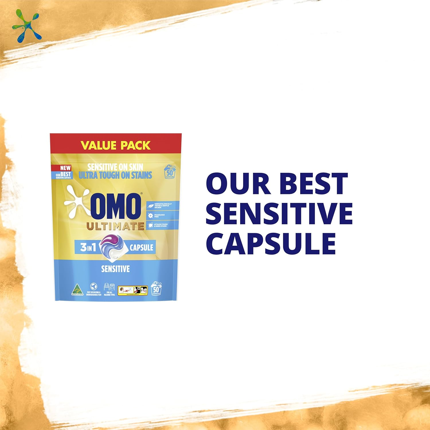 OMO Ultimate Sensitive 3 in 1 Laundry Capsules, 50 Washes image number 3