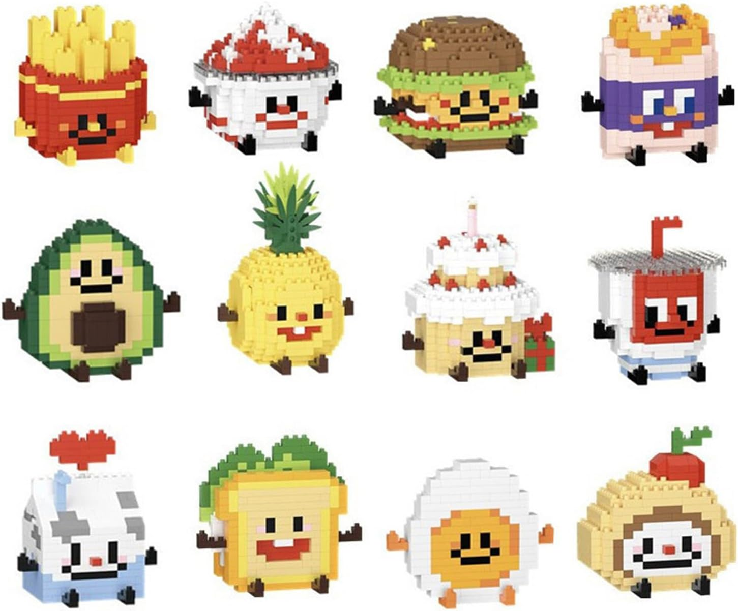 NOOLY Building Block for Food and Fruit, Mini Building Blocks Set for Children and Adults, Home and Office Decoration Toy WKLJM-04 (Small Milk, 204 Pieces) image number 5