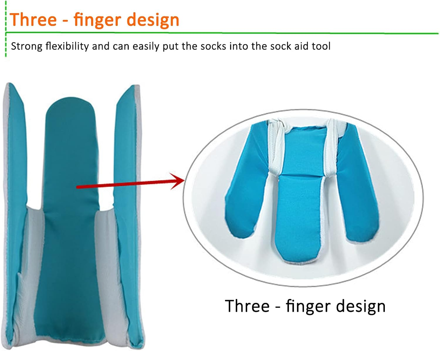 Sock Aid - Sock Aid Device for Seniors, Disabled, Pregnant - Sock Helper Aide Tool - Sock Assistant Device No Bending (Blue and White) image number 6