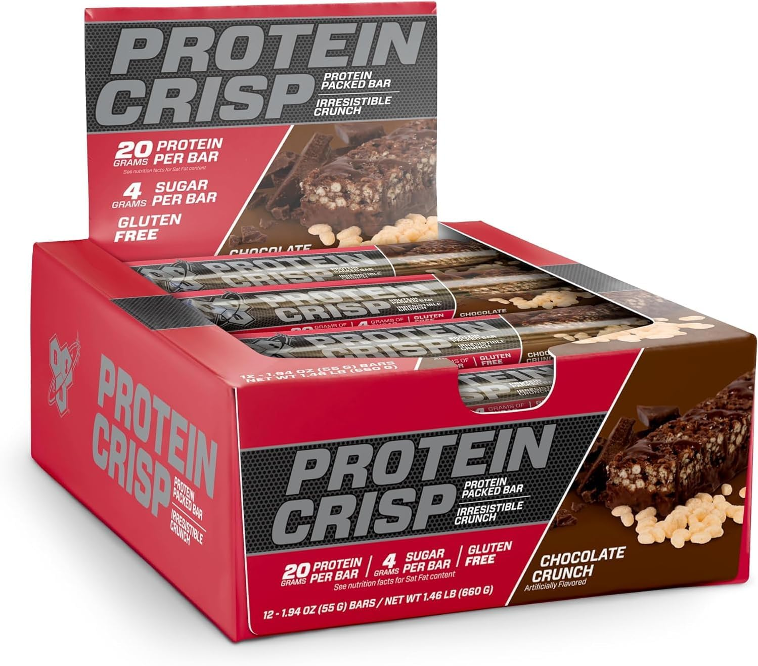 BSN Chocolate Crunch Gluten Free Protein Crisp Bars 12 X 55G image number 6
