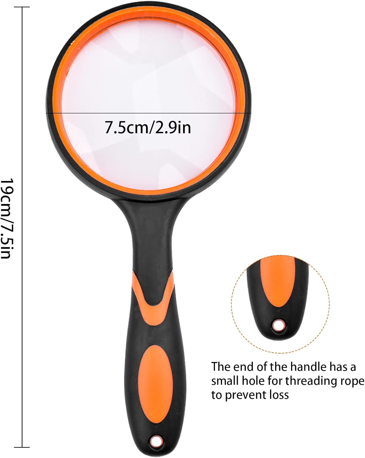 JINGIHE 10X Magnifying Glasses, 1Pc Plastic Page 75Mm Reading Magnifier for Seniors Kids, Handheld Magnifying Glass Study Supplies with Non-Slip Rubber Handle for Book Science Nature Exploration image number 4