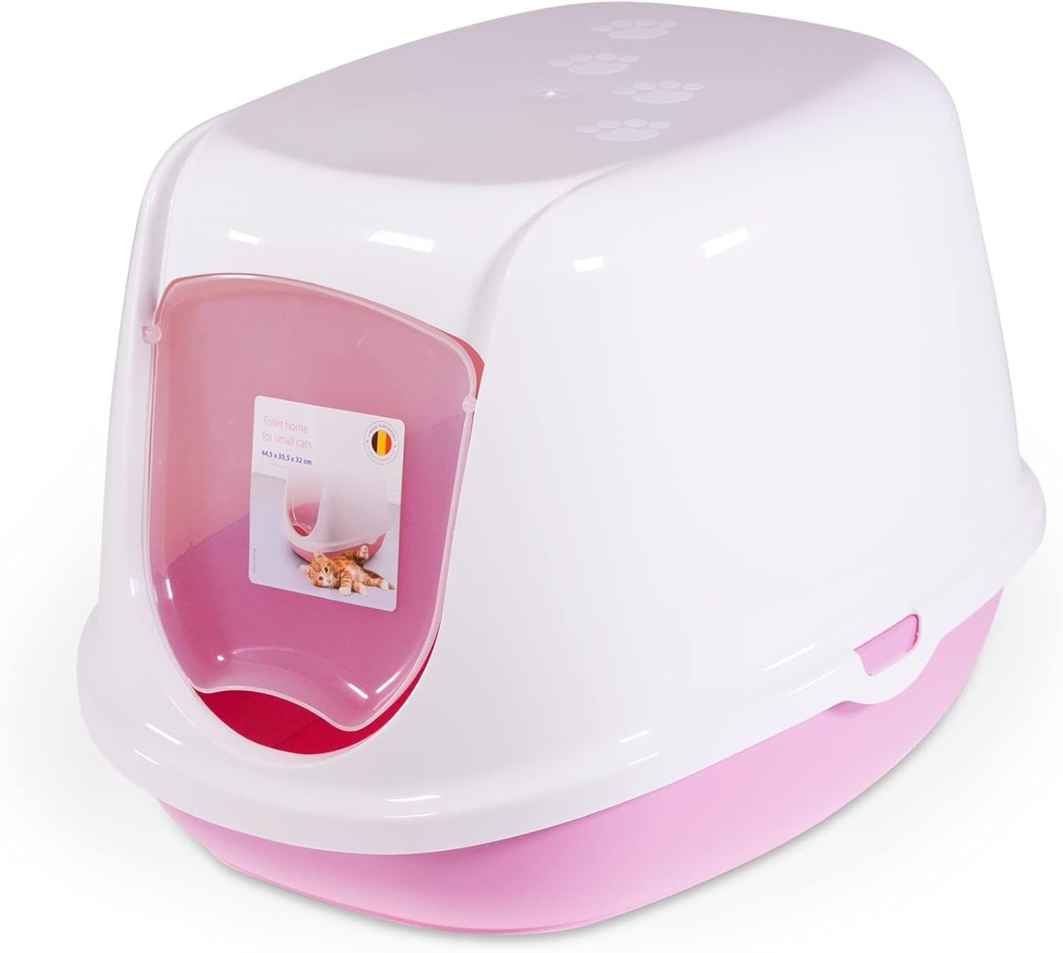 Savic Cat Litter Pan Duchesse with Door, 44 X 35 X 32 Cm, Pink-White image number 2